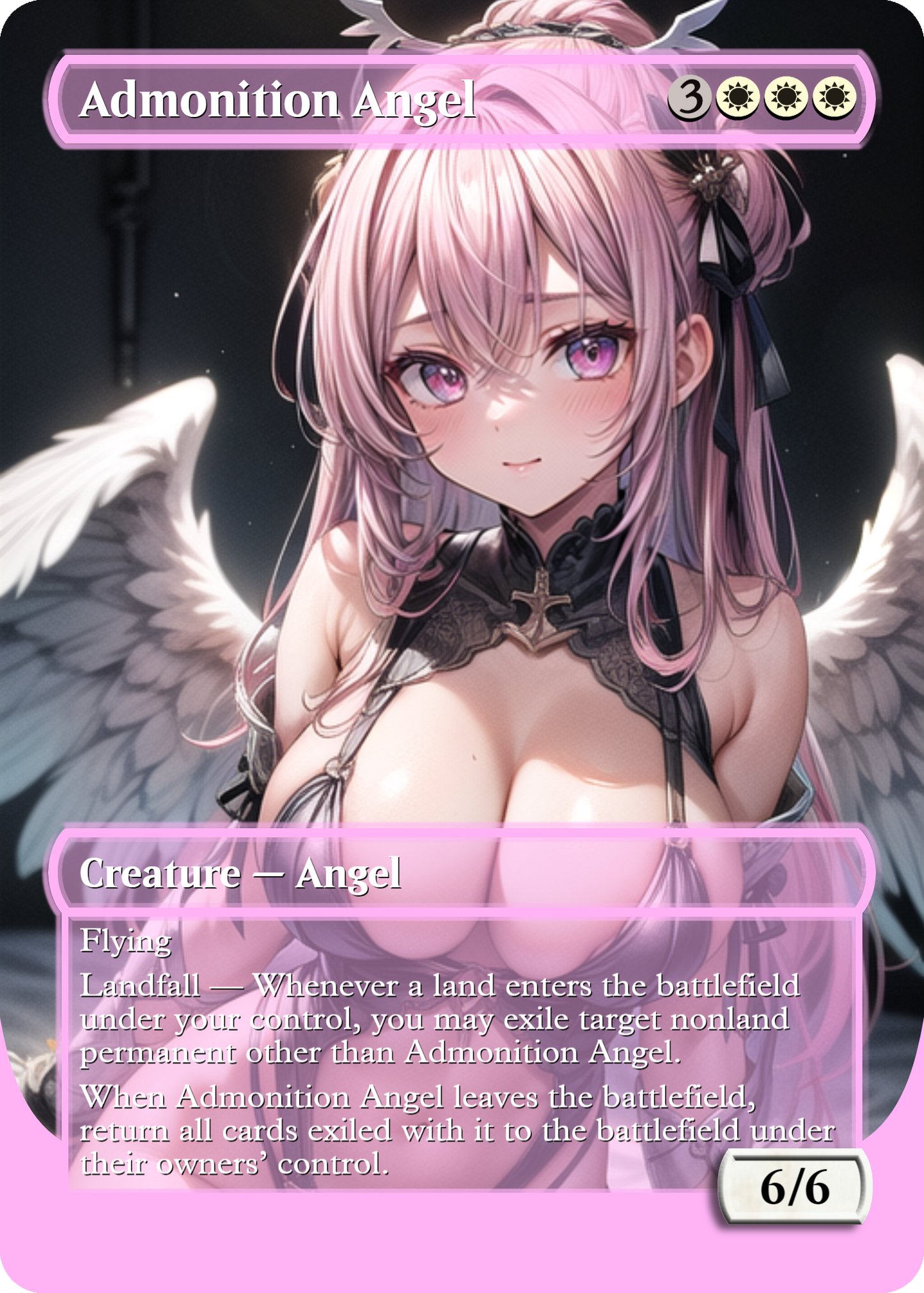 Admonition Angel Creature - MTG PROXY Anime Waifu - Mature Content