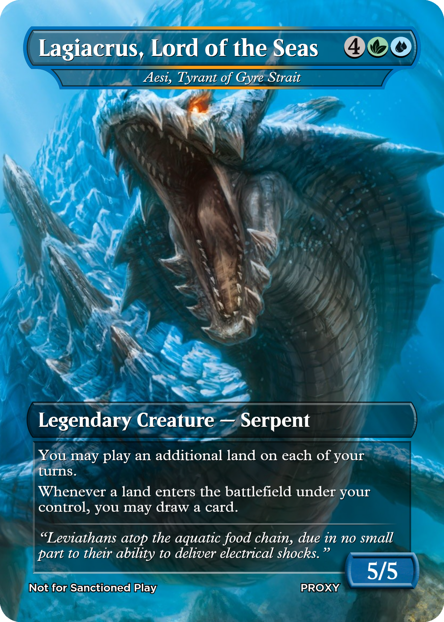 Lagiacrus, Lord of the Seas (Aesi, Tyrant of Gyre Strait) - MTG PROXY Video Games/Monster Hunter