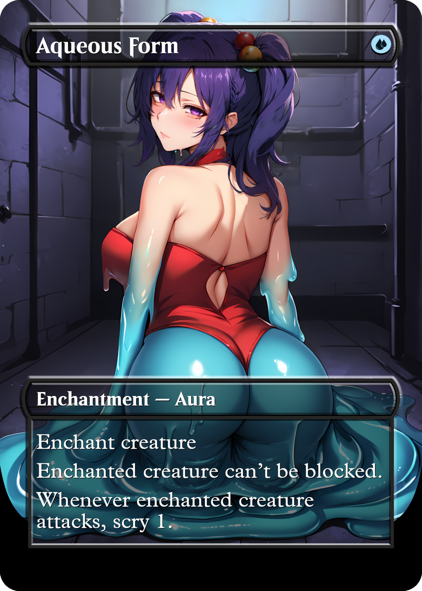 Aqueous Form Enchantment (Non-Creature) - MTG PROXY Anime Waifu - Mature Content
