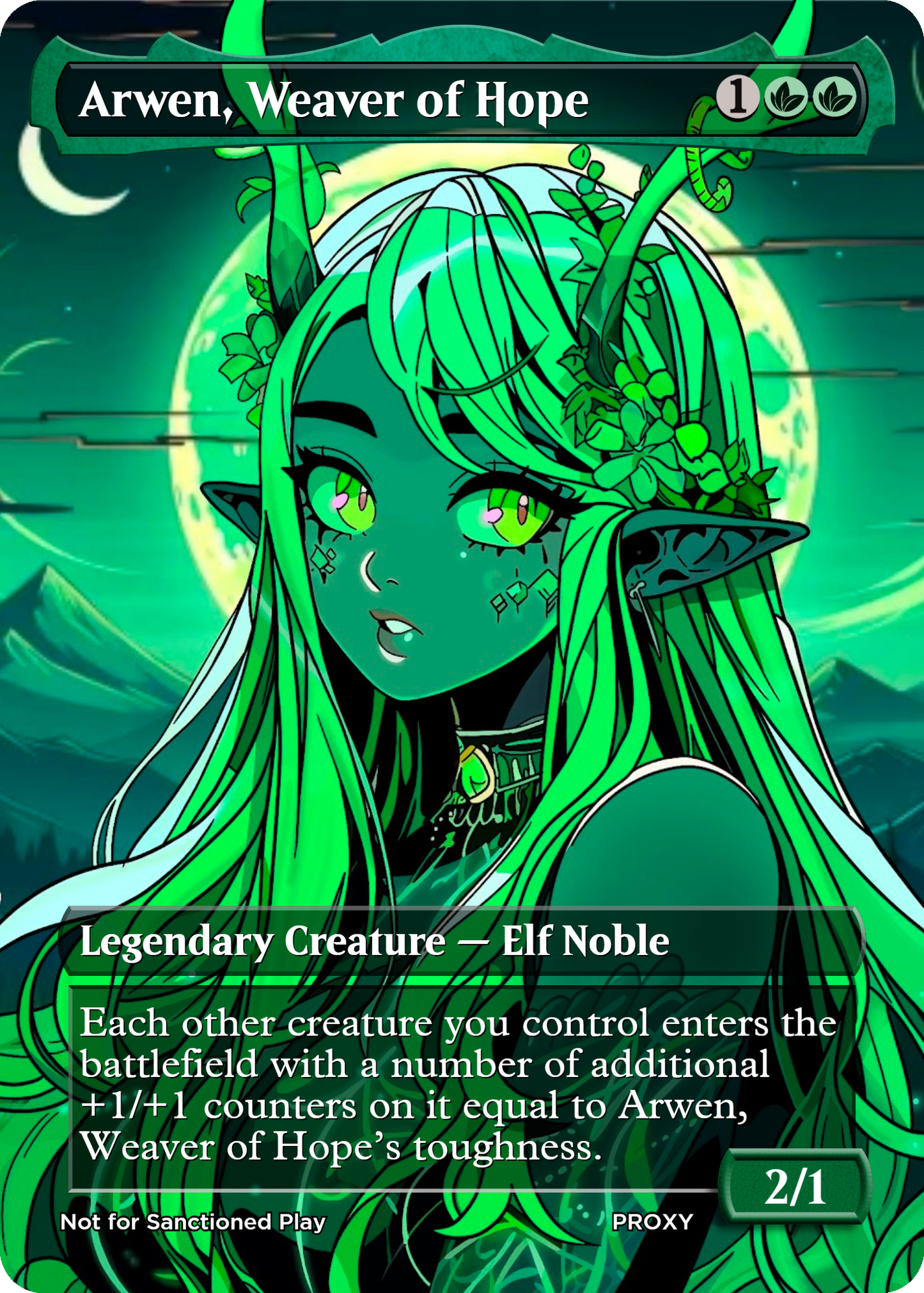 Arwen, Weaver of Hope Creature - HANDDRAWN Artwork - MTG PROXY Anime Waifu