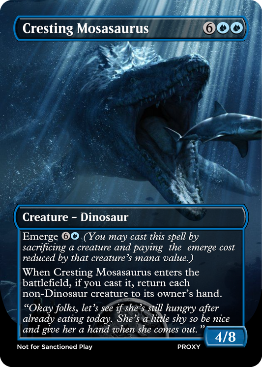 Cresting Mosasaurus Creature - MTG PROXY Jurassic Park