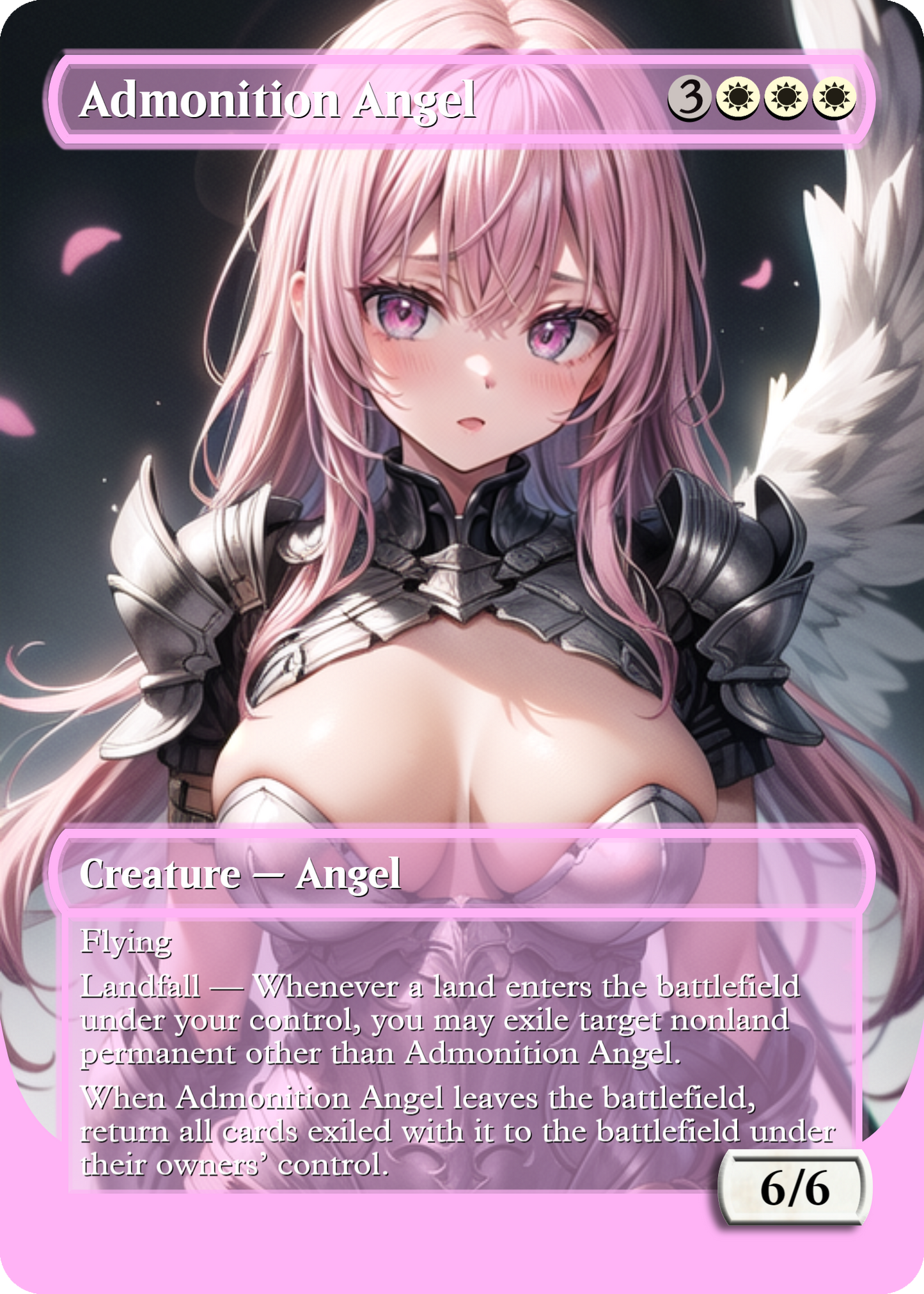 Admonition Angel Creature - MTG PROXY Anime Waifu - Mature Content