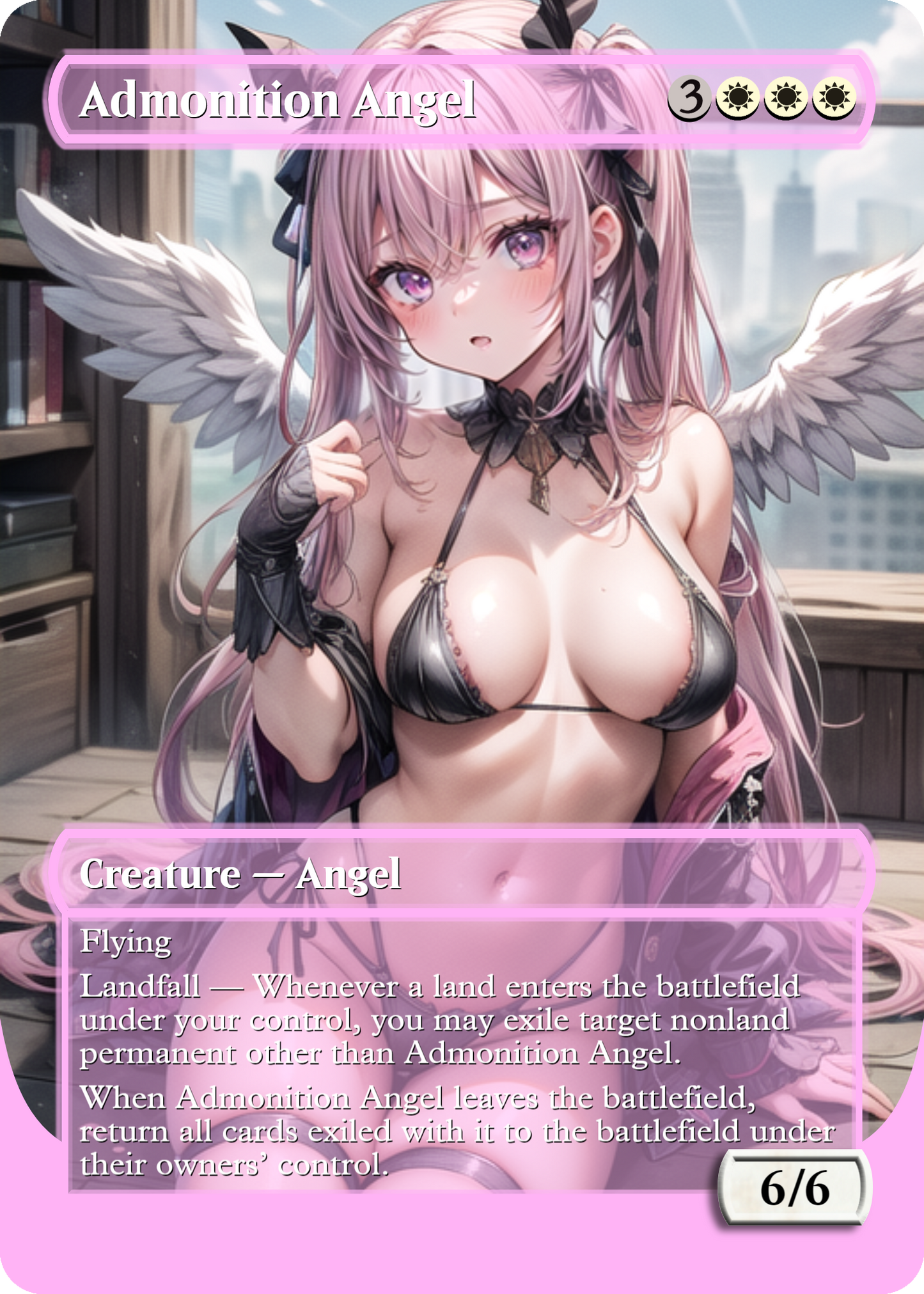 Admonition Angel Creature - MTG PROXY Anime Waifu - Mature Content