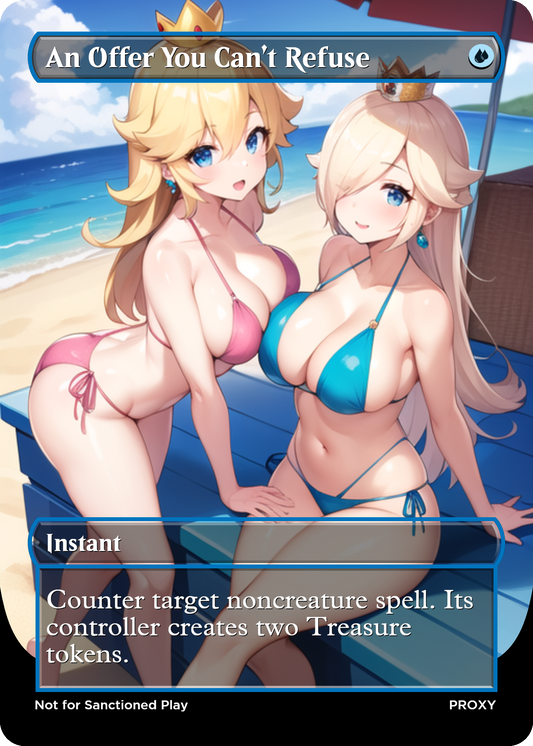 An Offer You Can't Refuse (Princess Peach & Rosalina) Instant (Non-Creature) - MTG PROXY Anime Waifu - Mature Content