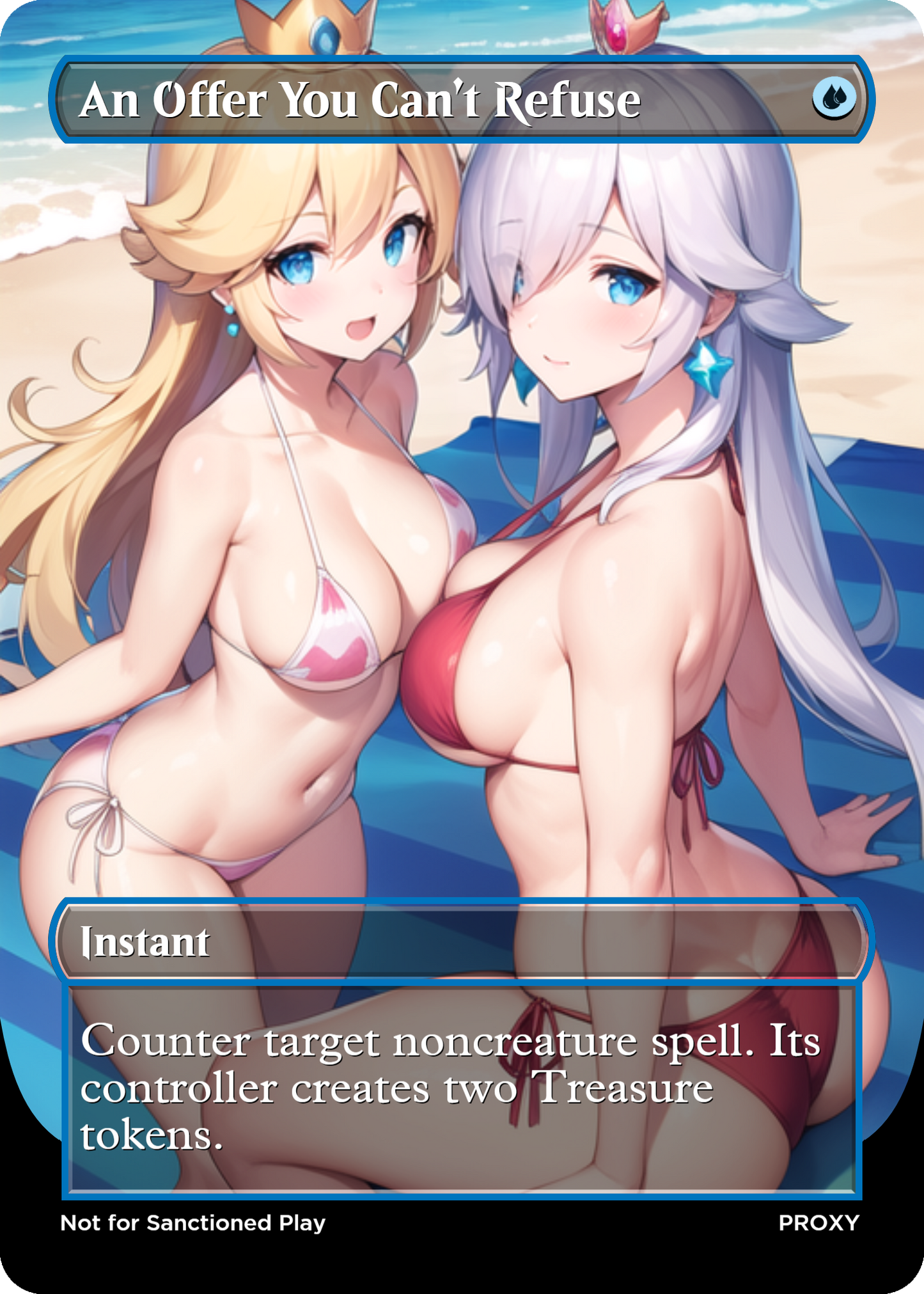 An Offer You Can't Refuse (Princess Peach & Rosalina) Instant (Non-Creature) - MTG PROXY Anime Waifu - Mature Content