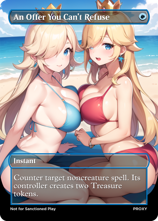 An Offer You Can't Refuse (Princess Peach & Rosalina) Instant (Non-Creature) - MTG PROXY Anime Waifu - Mature Content