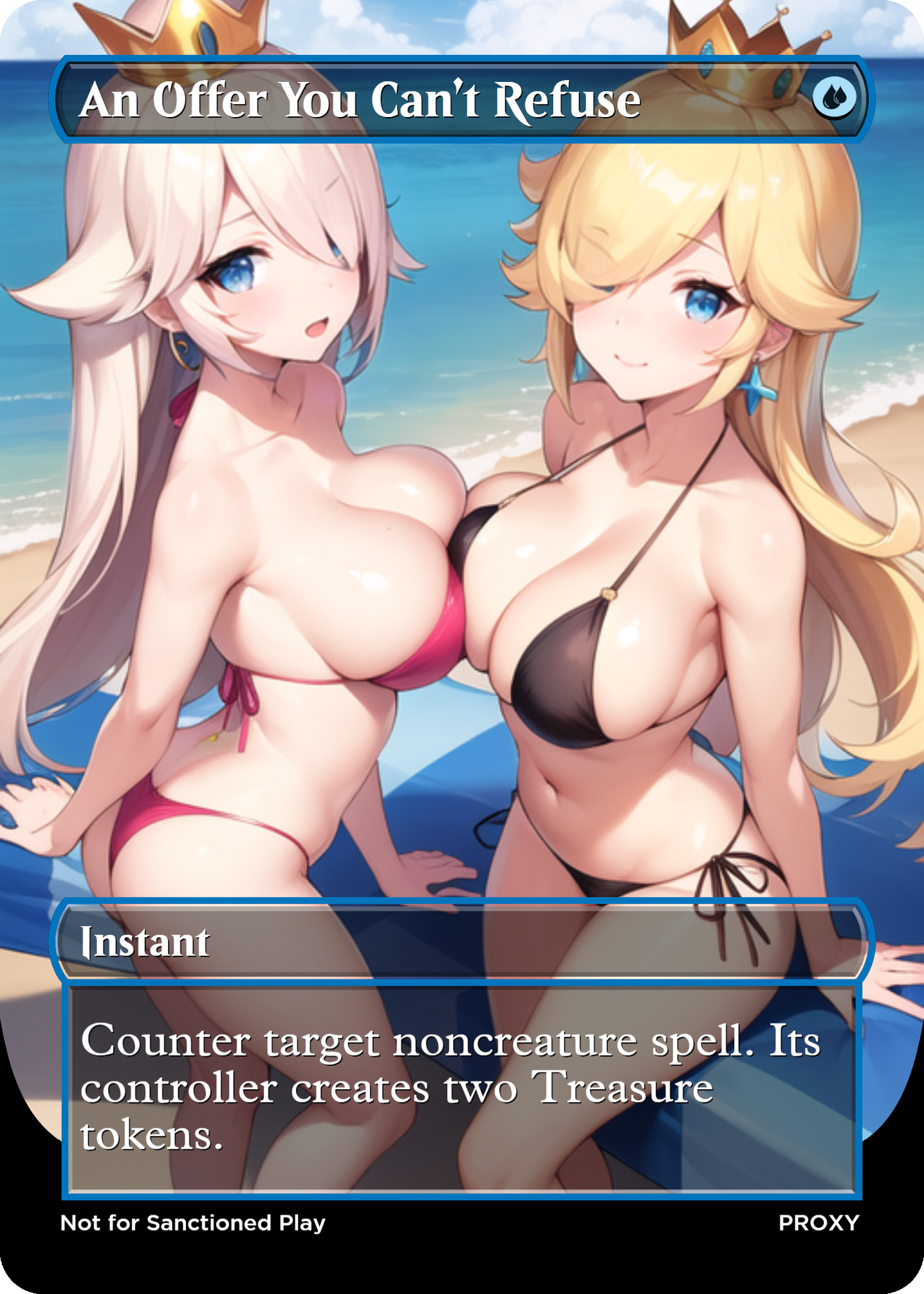 An Offer You Can't Refuse (Princess Peach & Rosalina) Instant (Non-Creature) - MTG PROXY Anime Waifu - Mature Content