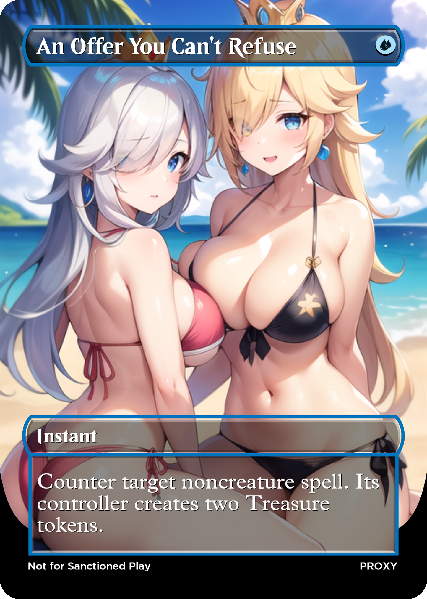 An Offer You Can't Refuse (Princess Peach & Rosalina) Instant (Non-Creature) - MTG PROXY Anime Waifu - Mature Content