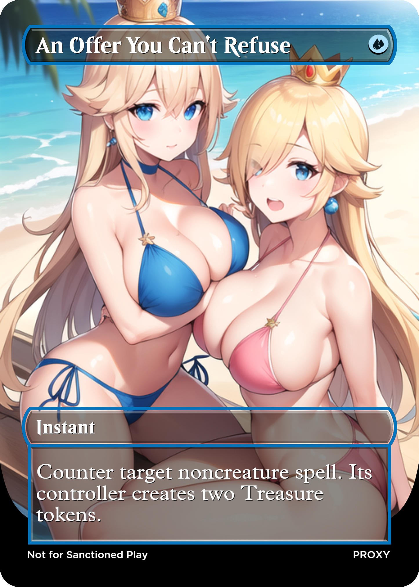 An Offer You Can't Refuse (Princess Peach & Rosalina) Instant (Non-Creature) - MTG PROXY Anime Waifu - Mature Content