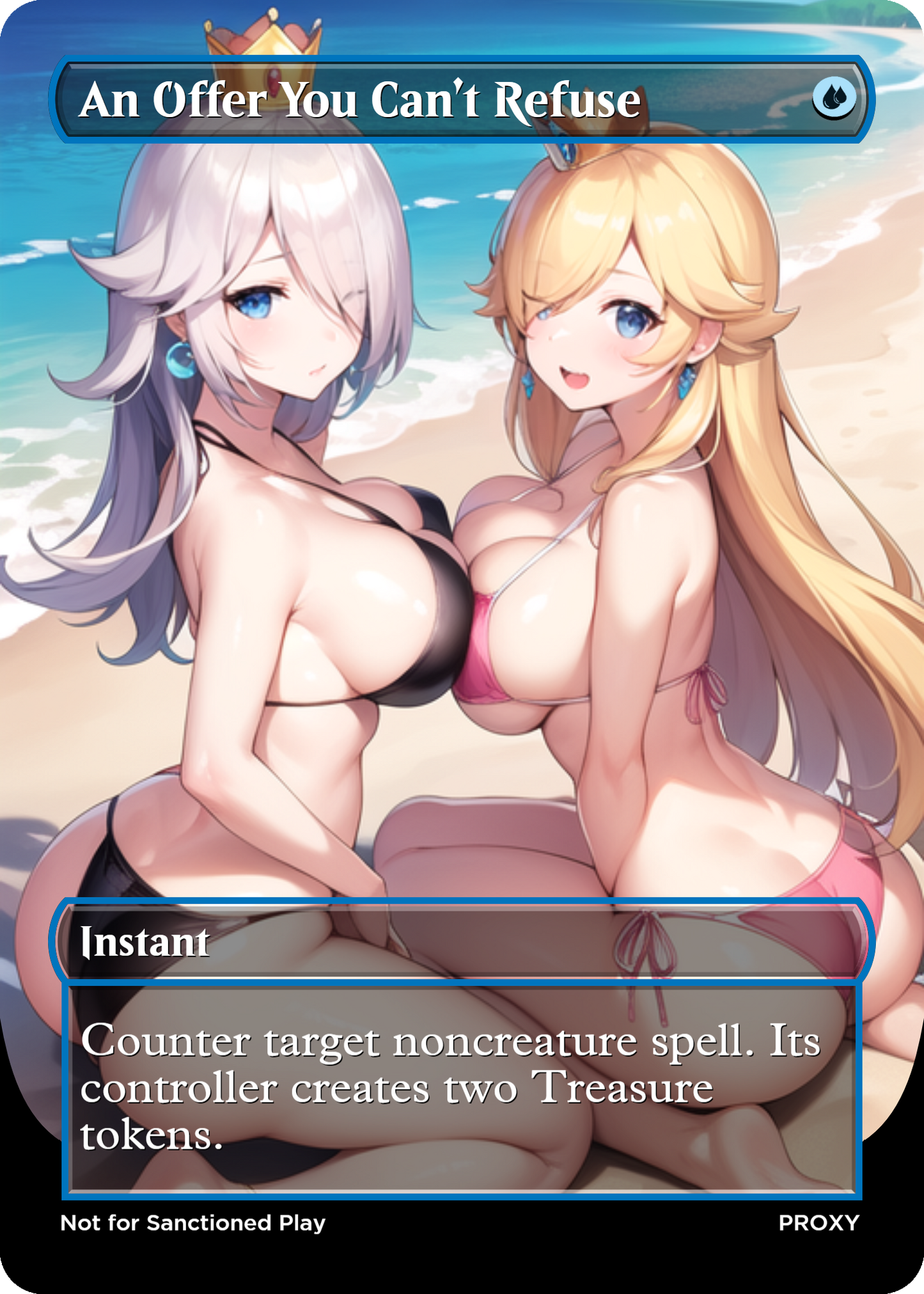 An Offer You Can't Refuse (Princess Peach & Rosalina) Instant (Non-Creature) - MTG PROXY Anime Waifu - Mature Content