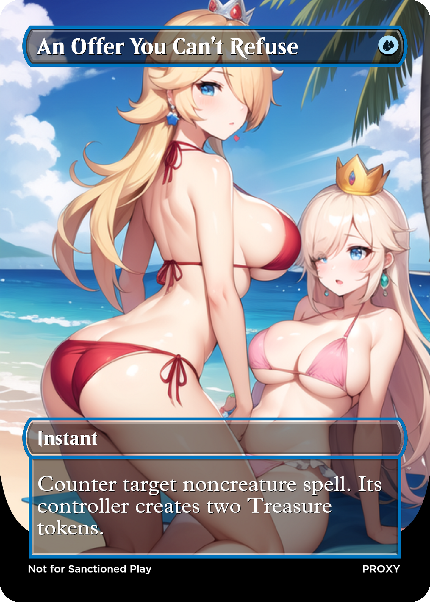An Offer You Can't Refuse (Princess Peach & Rosalina) Instant (Non-Creature) - MTG PROXY Anime Waifu - Mature Content