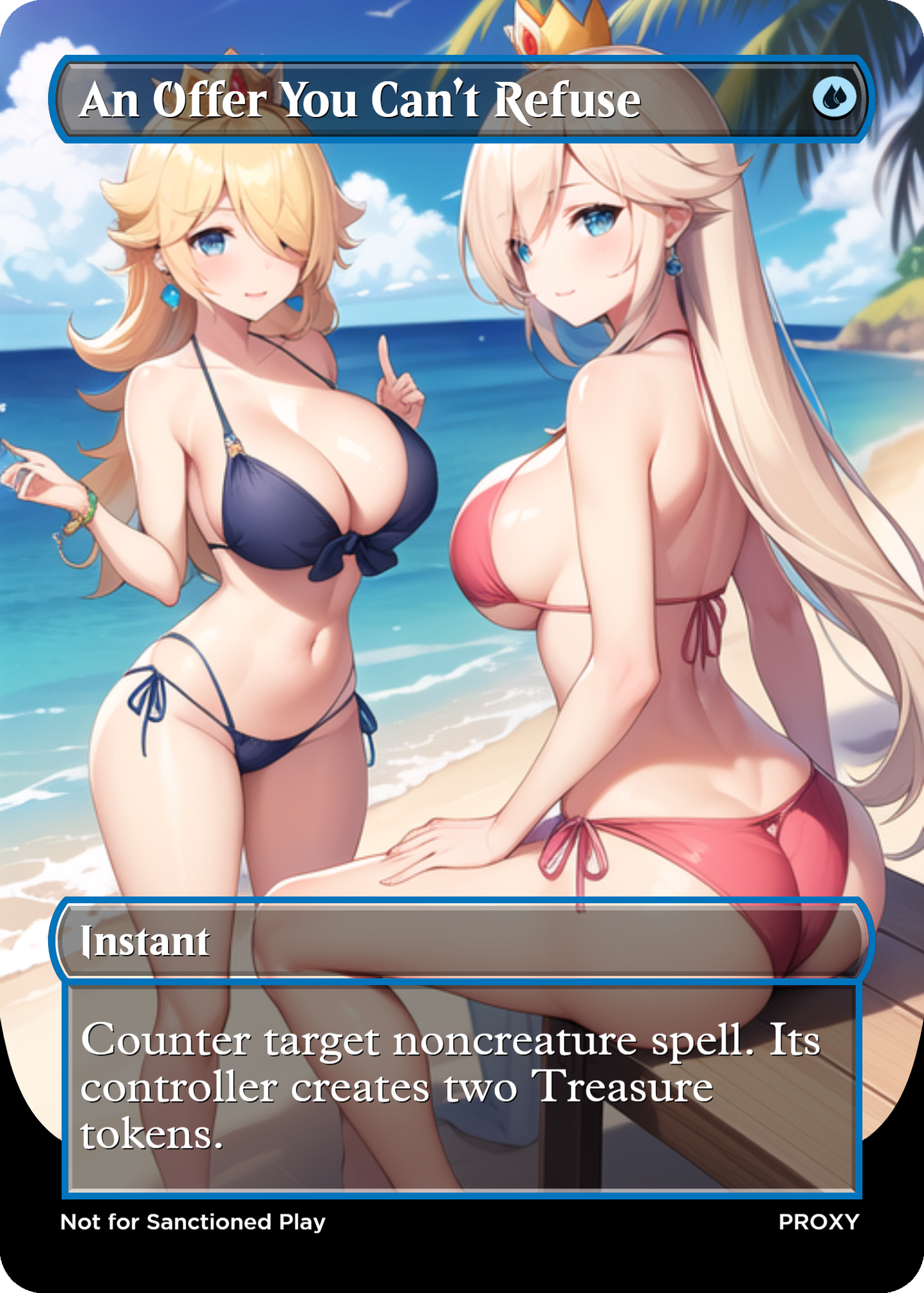 An Offer You Can't Refuse (Princess Peach & Rosalina) Instant (Non-Creature) - MTG PROXY Anime Waifu - Mature Content