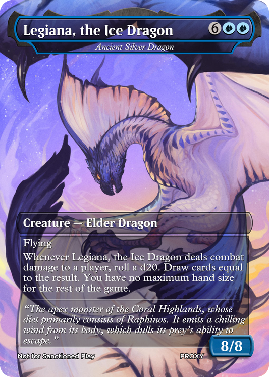 Legiana, the Ice Dragon (Ancient Silver Dragon) - MTG PROXY Video Games/Monster Hunter