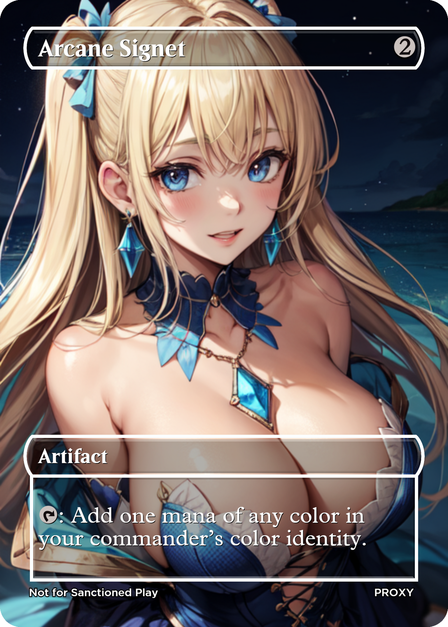 Arcane Signet "Big Breasts" Artifact (Non-Creature) - MTG PROXY Anime Waifu - Mature Content