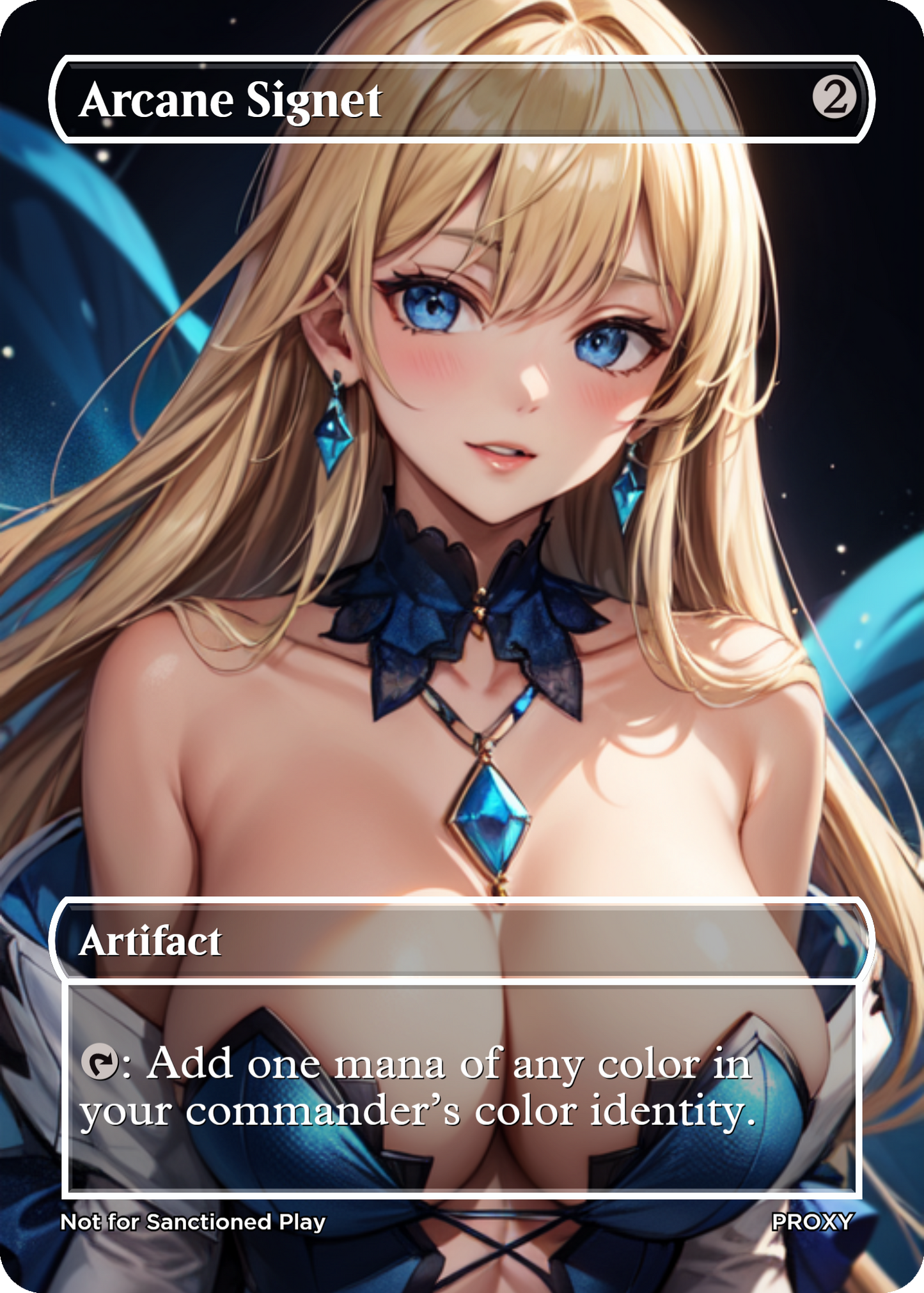 Arcane Signet "Big Breasts" Artifact (Non-Creature) - MTG PROXY Anime Waifu - Mature Content