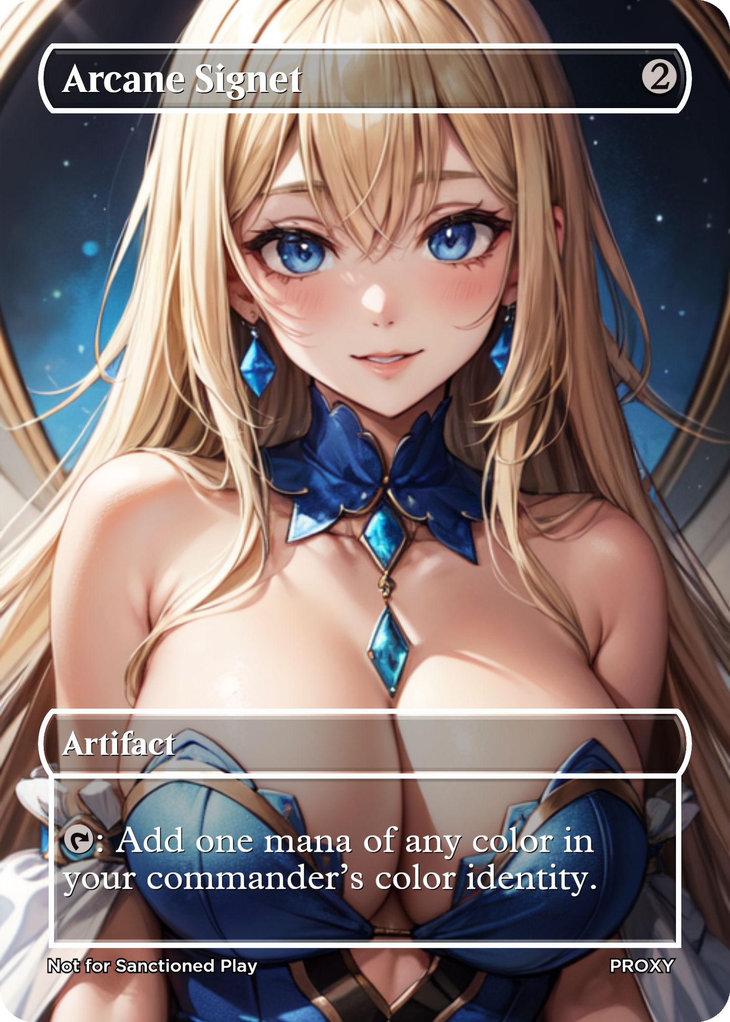 Arcane Signet "Big Breasts" Artifact (Non-Creature) - MTG PROXY Anime Waifu - Mature Content