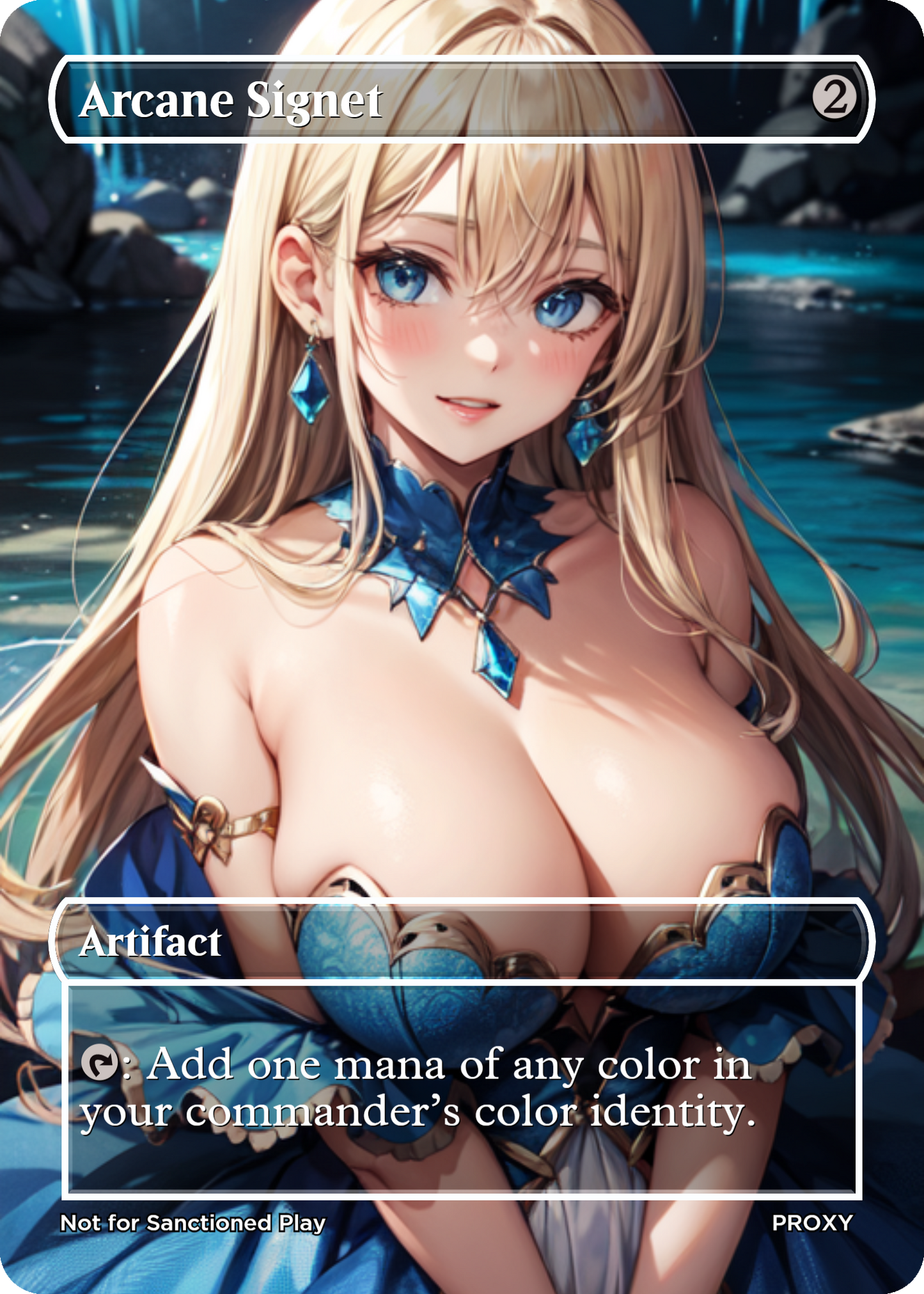 Arcane Signet "Big Breasts" Artifact (Non-Creature) - MTG PROXY Anime Waifu - Mature Content