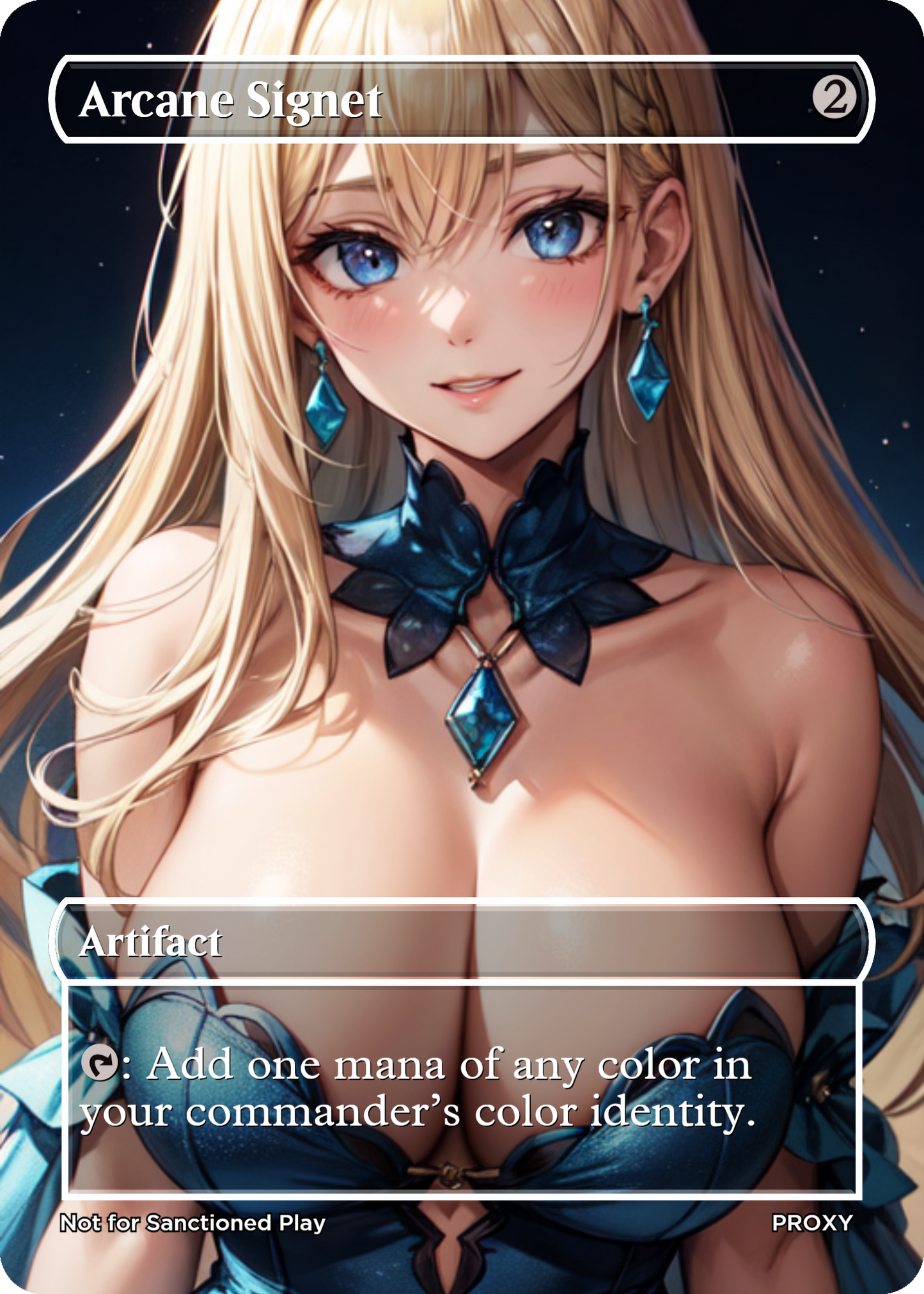 Arcane Signet "Big Breasts" Artifact (Non-Creature) - MTG PROXY Anime Waifu - Mature Content