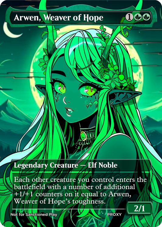 Arwen, Weaver of Hope Creature - HANDDRAWN Artwork - MTG PROXY Anime Waifu