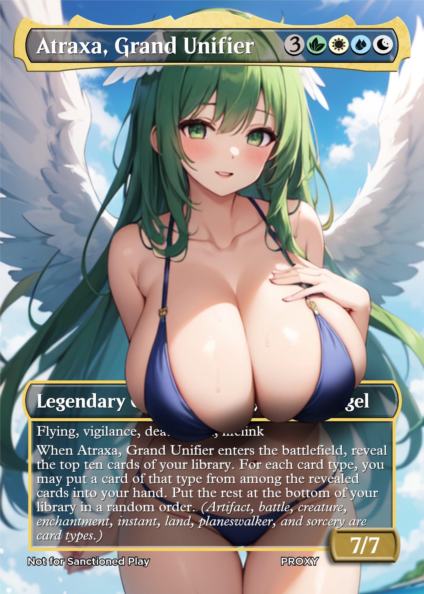 Atraxa, Grand Unifier Creature - MTG PROXY Anime Waifu - Mature Content
