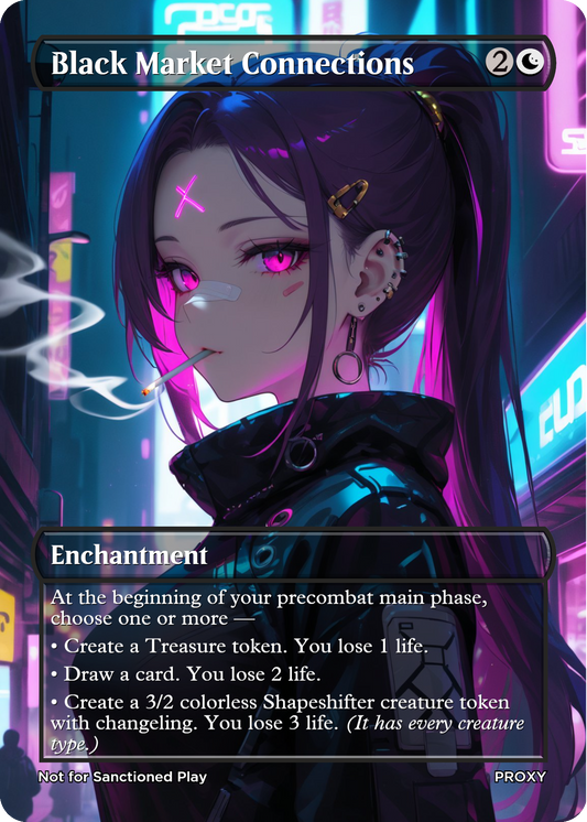 Black Market Connections Enchantment (Non-Creature) - MTG PROXY Anime Waifu - Mature Content
