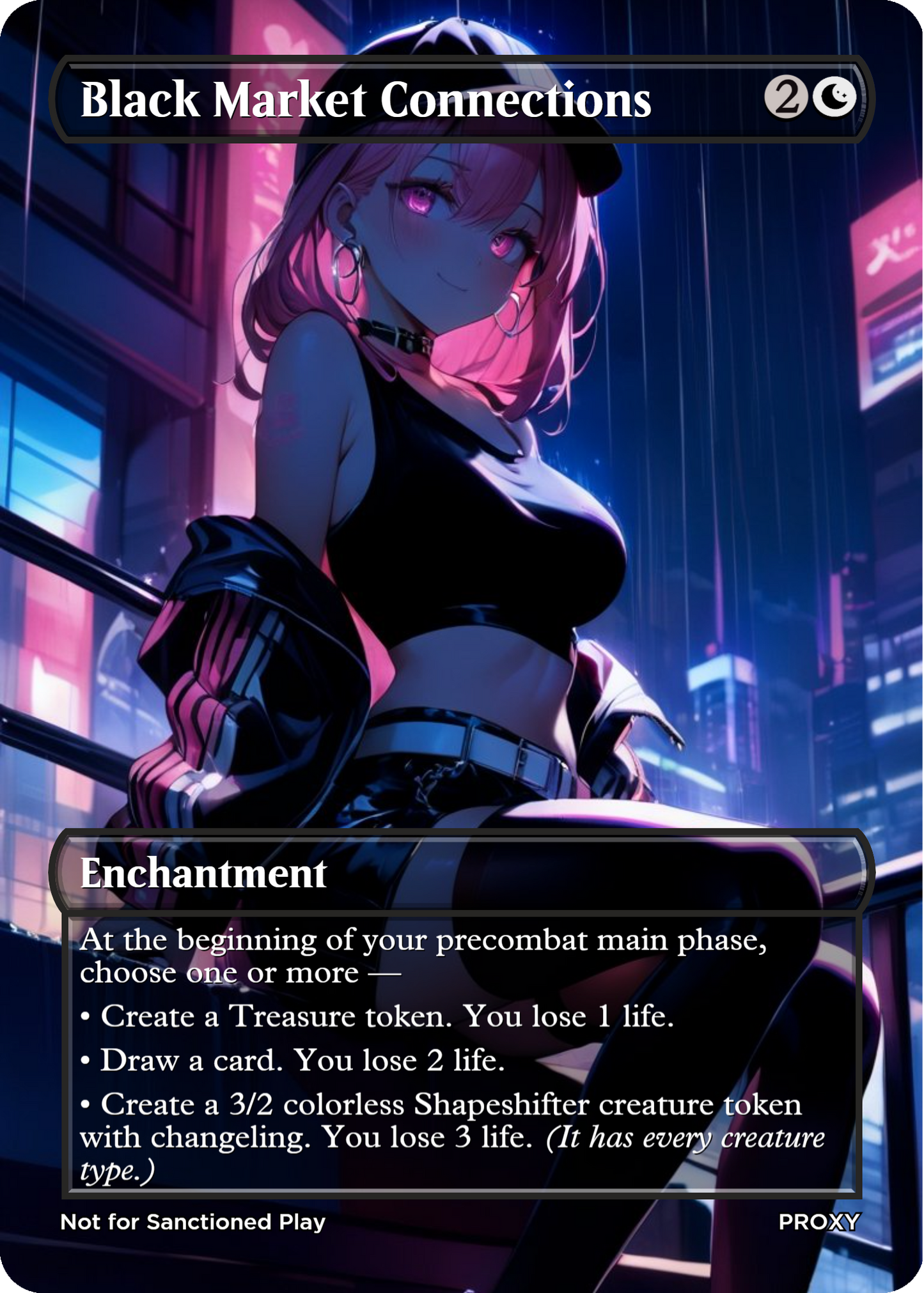Black Market Connections Enchantment (Non-Creature) - MTG PROXY Anime Waifu - Mature Content