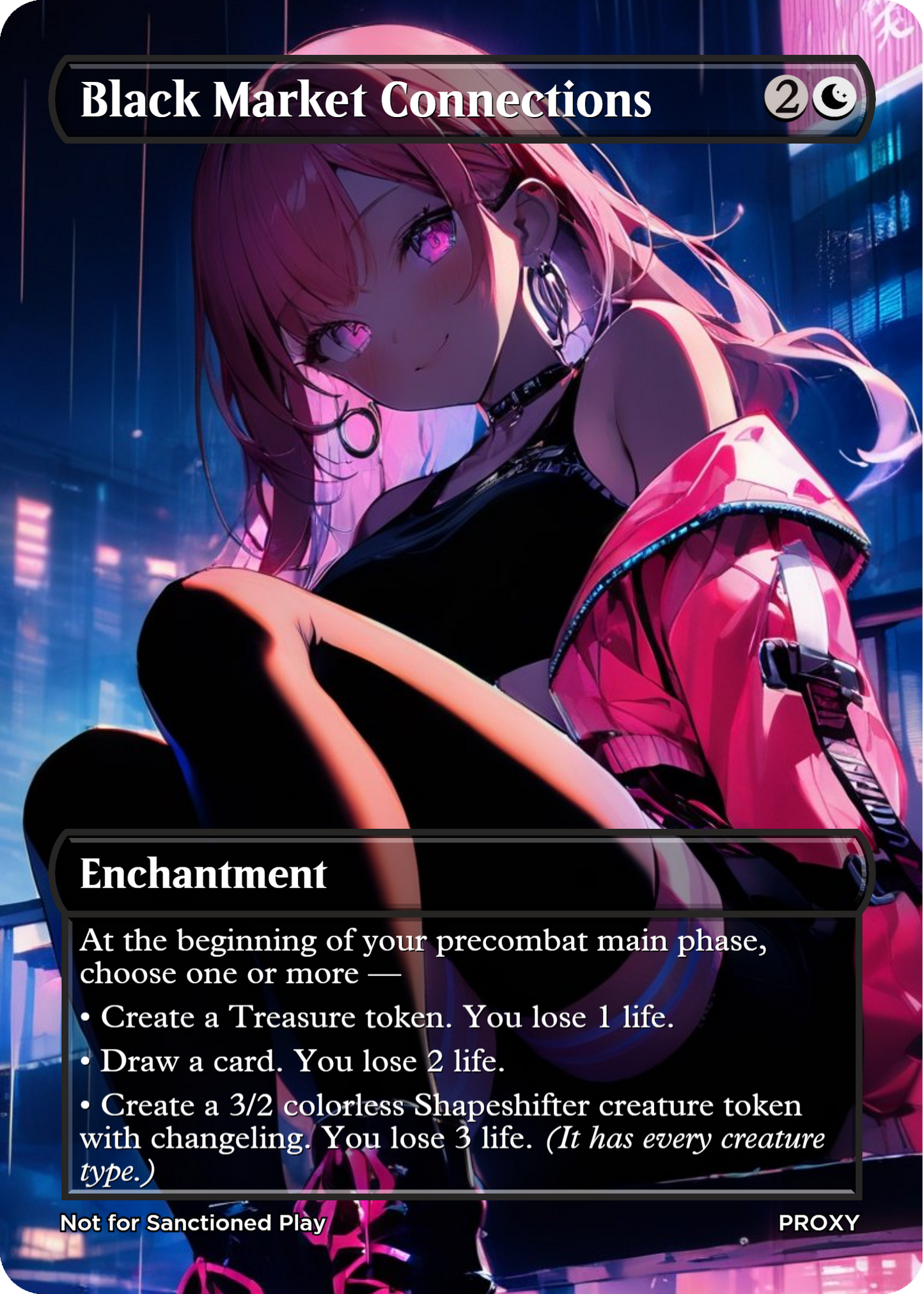 Black Market Connections Enchantment (Non-Creature) - MTG PROXY Anime Waifu - Mature Content