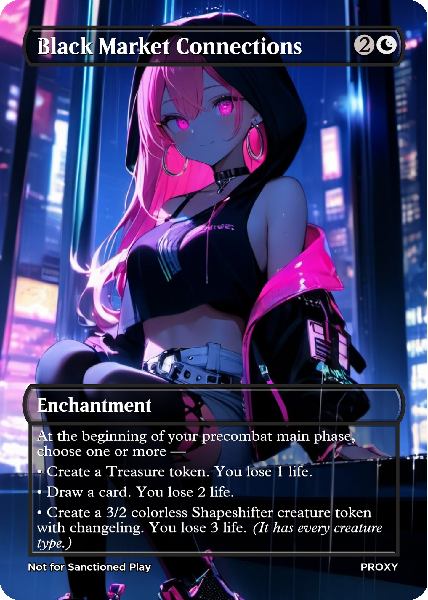 Black Market Connections Enchantment (Non-Creature) - MTG PROXY Anime Waifu - Mature Content
