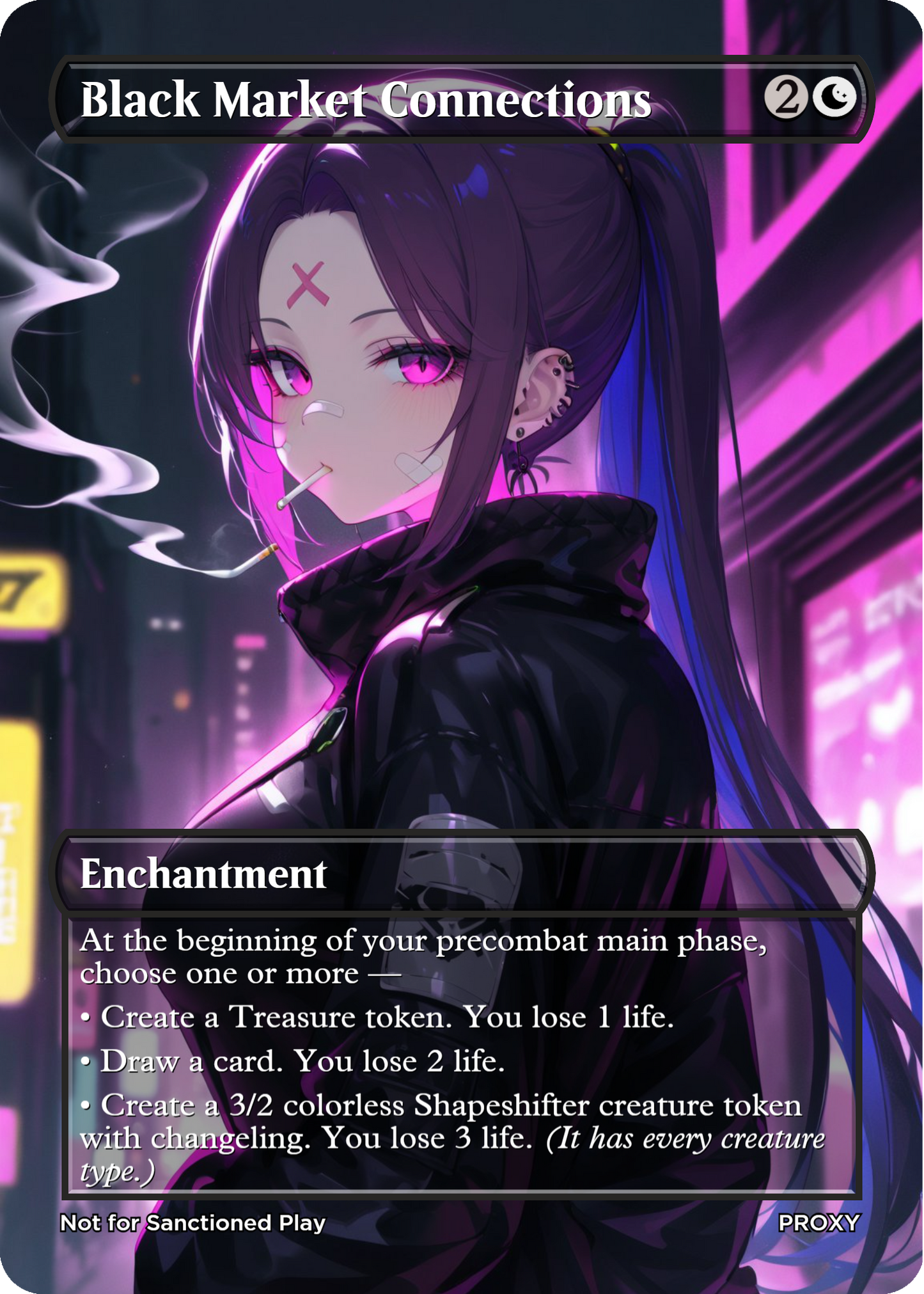 Black Market Connections Enchantment (Non-Creature) - MTG PROXY Anime Waifu - Mature Content