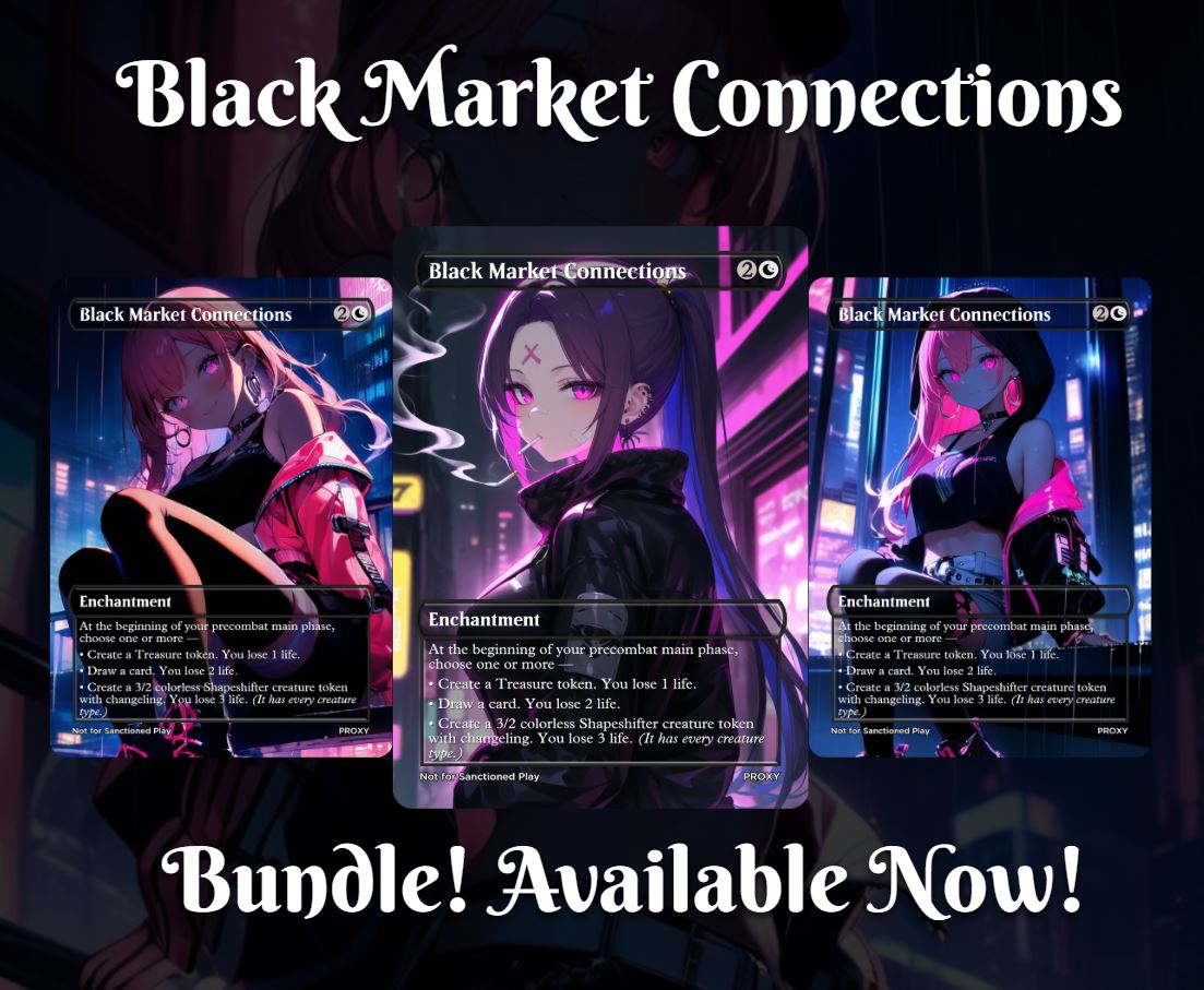 Black Market Connections Enchantment (Non-Creature) - MTG PROXY Anime Waifu - Mature Content