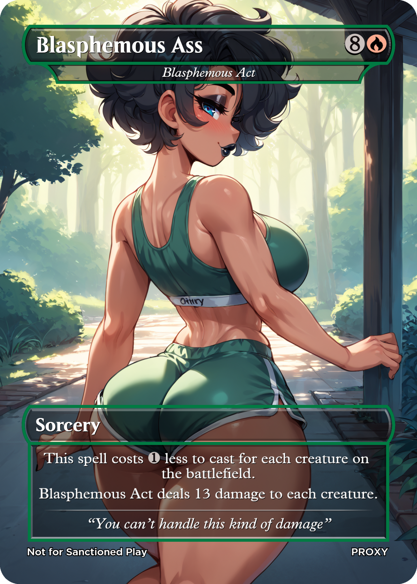Blasphemous Ass (Blasphemous Act) Sorcery (Non-Creature) - MTG PROXY Anime Waifu - Mature Content