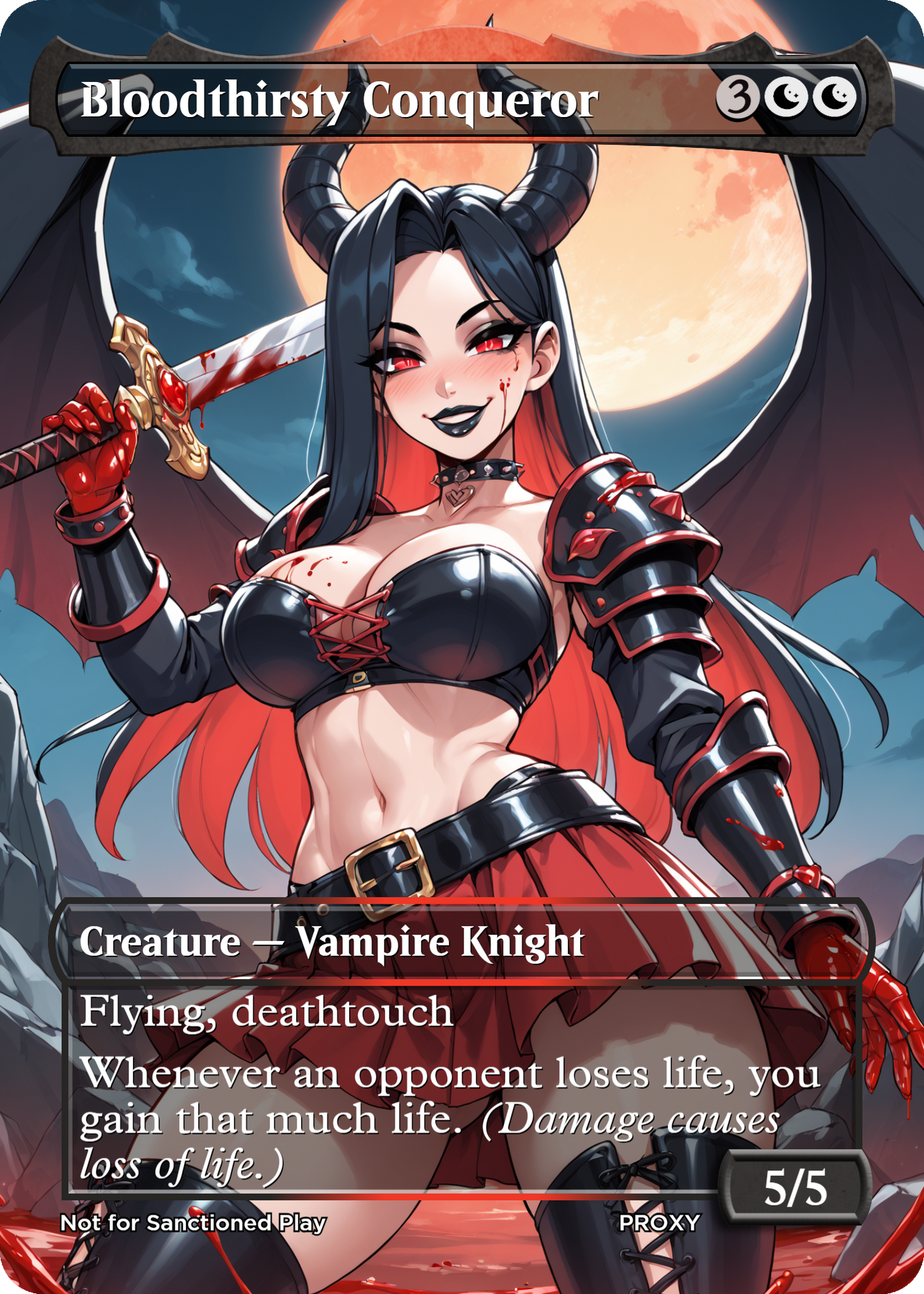 Bloodthirsty Conqueror Creature - MTG PROXY Anime Waifu - Mature Content