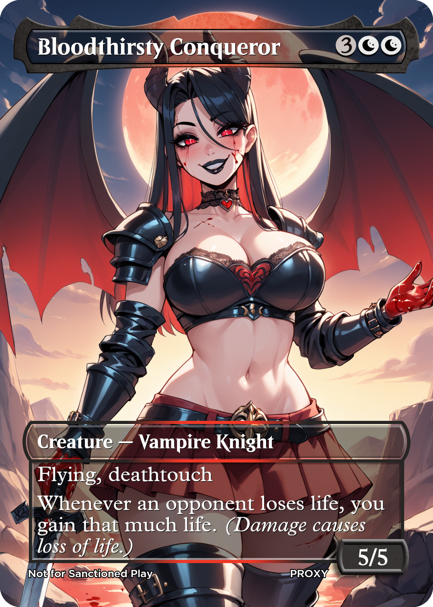 Bloodthirsty Conqueror Creature - MTG PROXY Anime Waifu - Mature Content