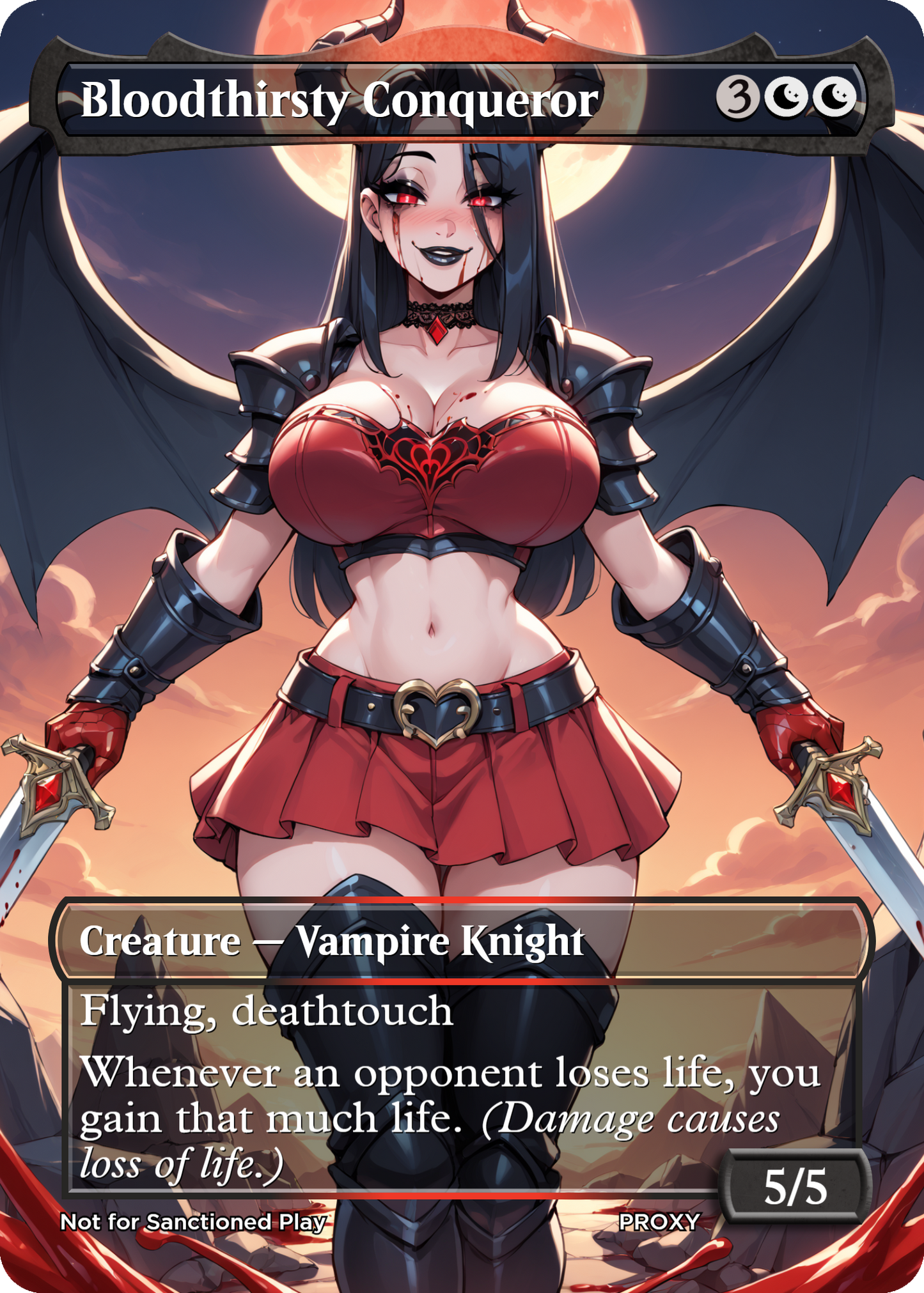 Bloodthirsty Conqueror Creature - MTG PROXY Anime Waifu - Mature Content
