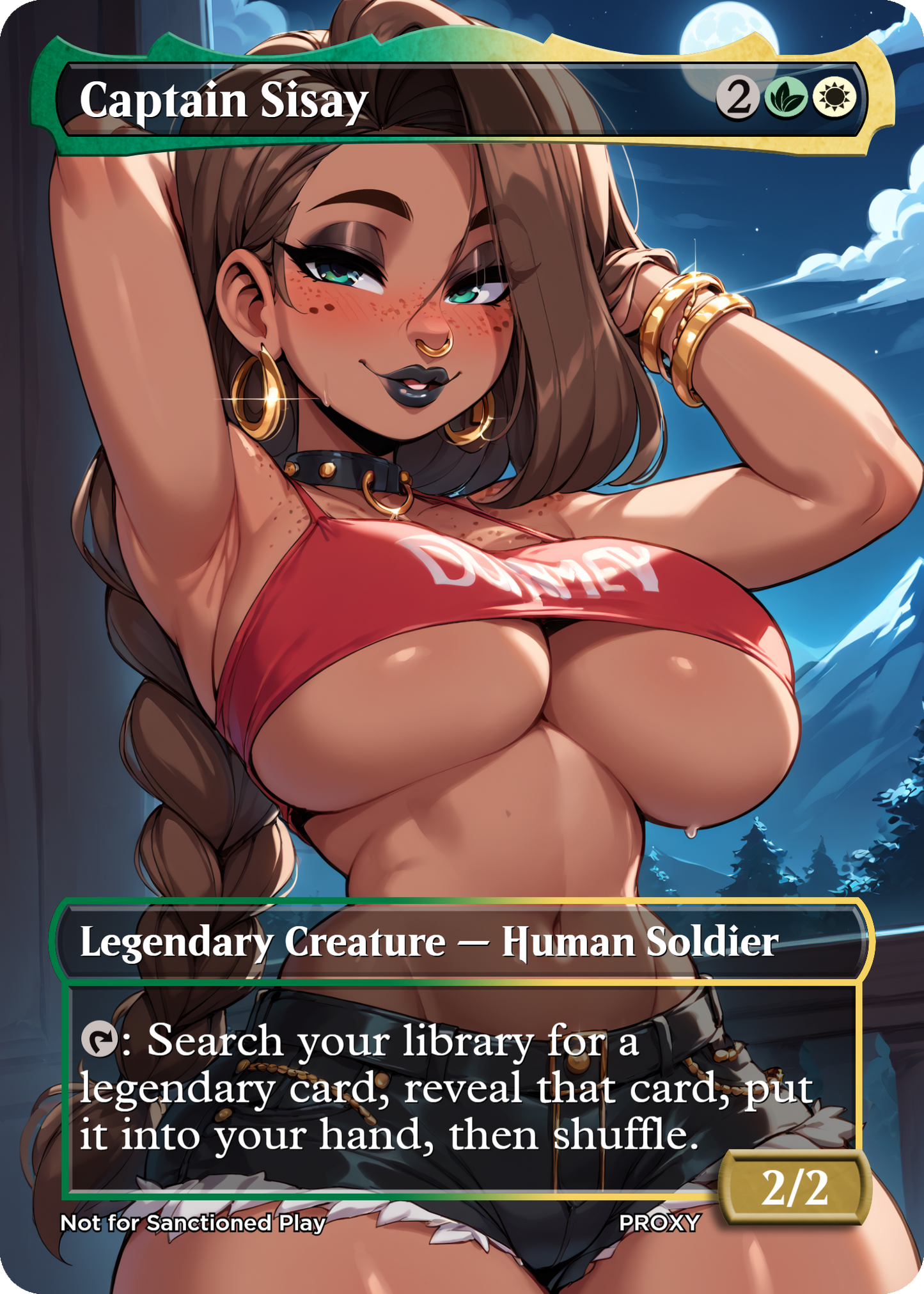 Captain Sisay (Sexy Pirate Goth Girl) Creature - MTG PROXY Anime Waifu - Mature Content
