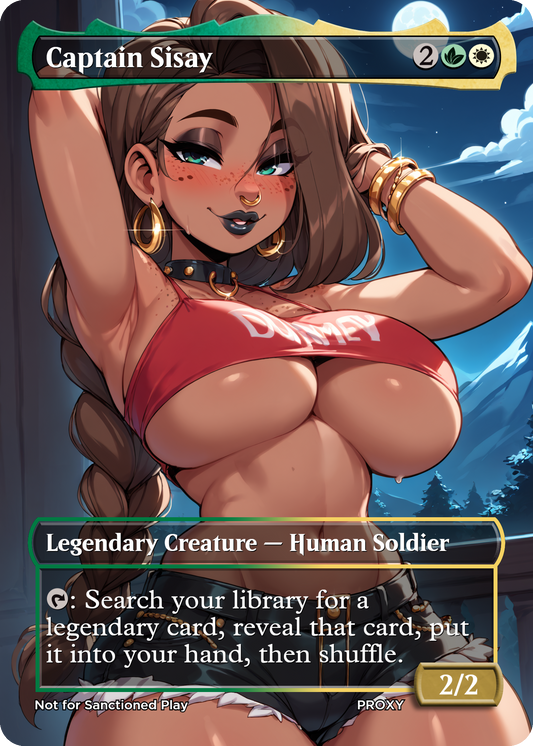 Captain Sisay (Sexy Pirate Goth Girl) Creature - MTG PROXY Anime Waifu - Mature Content