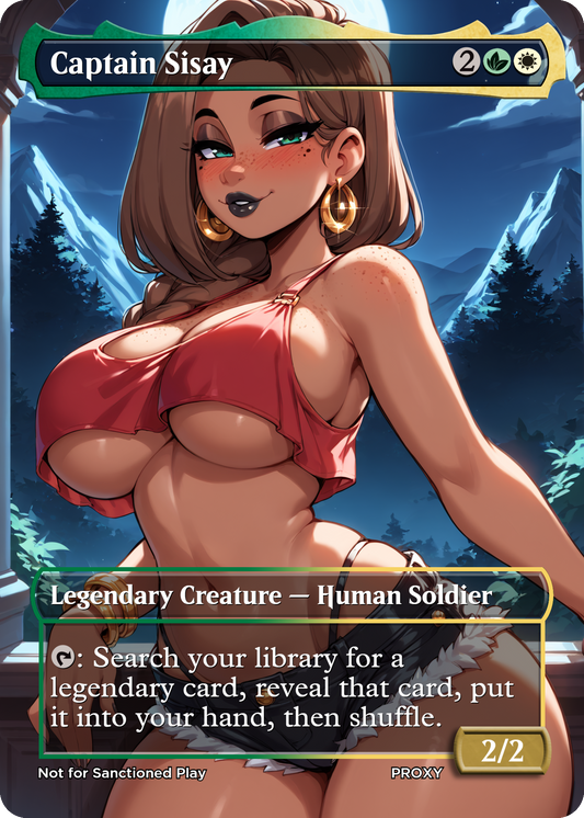 Captain Sisay (Sexy Pirate Goth Girl) Creature - MTG PROXY Anime Waifu - Mature Content