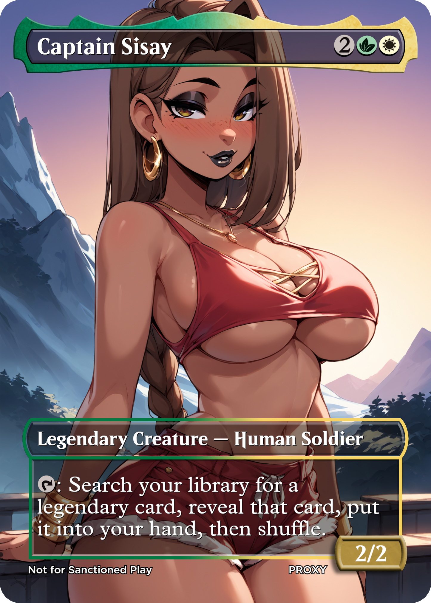 Captain Sisay (Sexy Pirate Goth Girl) Creature - MTG PROXY Anime Waifu - Mature Content
