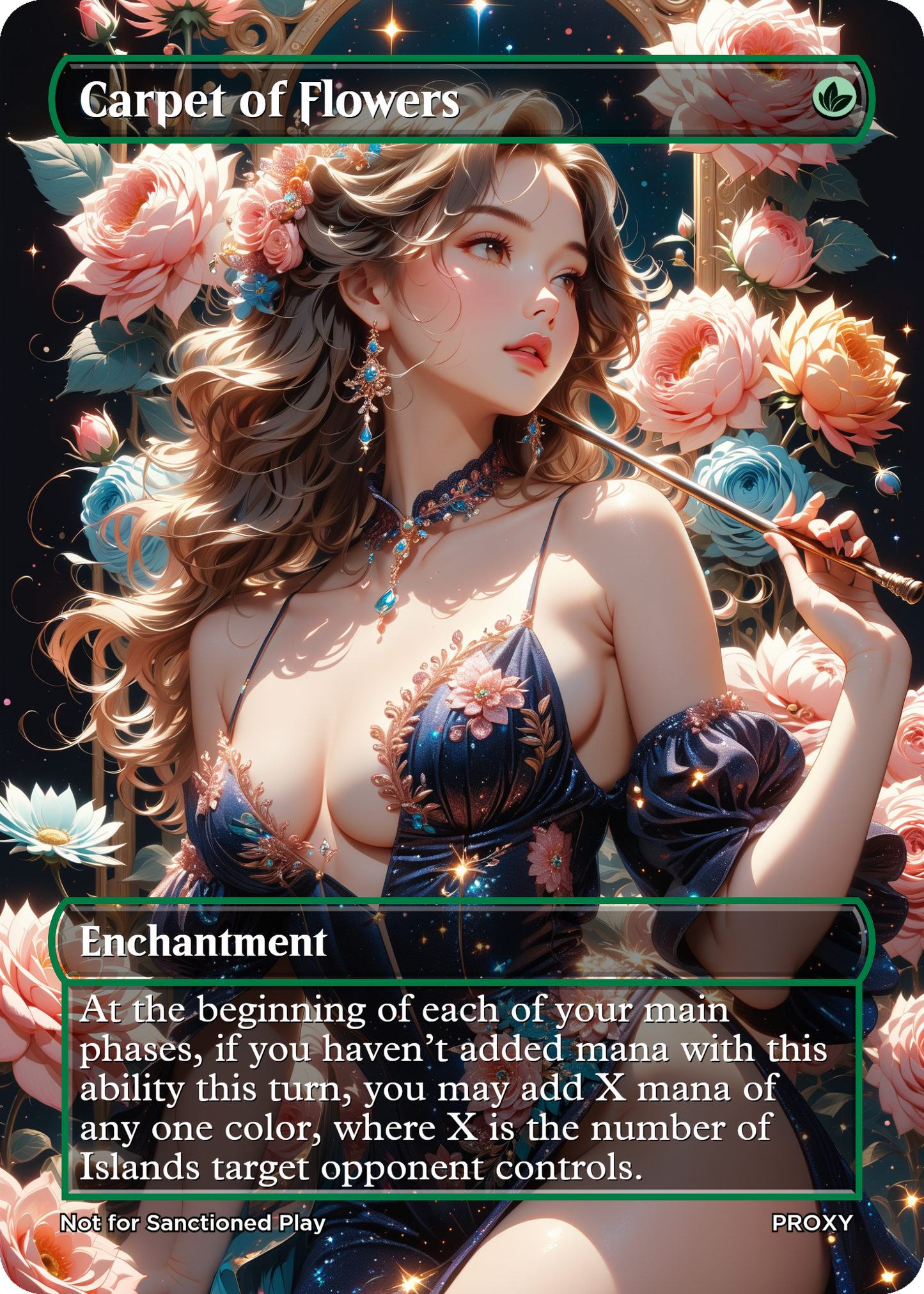 Carpet of Flowers Enchantment (Non-Creature) - MTG PROXY Anime Waifu - Mature Content