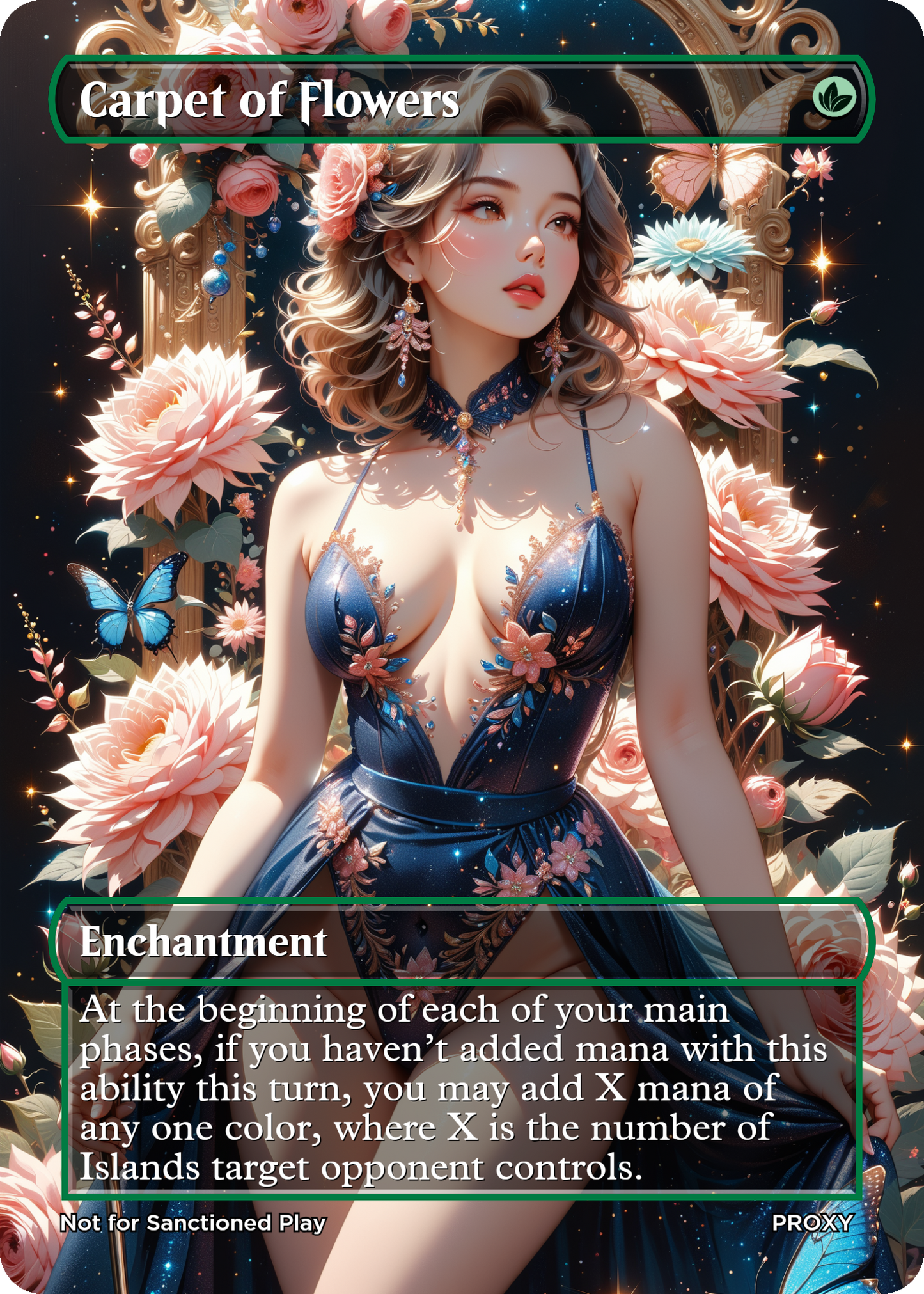 Carpet of Flowers Enchantment (Non-Creature) - MTG PROXY Anime Waifu - Mature Content
