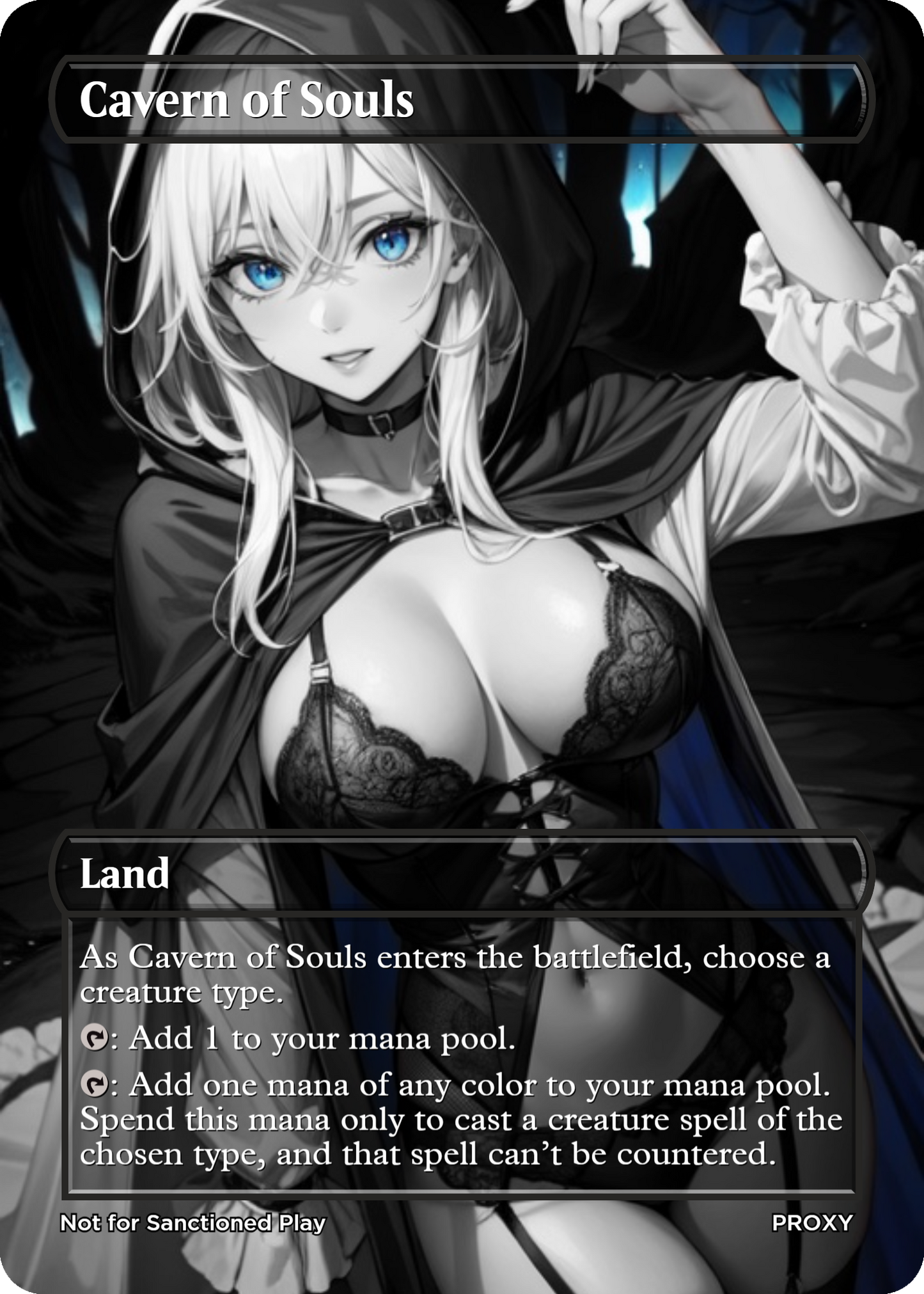 Cavern of Souls Land (Non-Creature) - MTG PROXY Anime Waifu - Mature Content