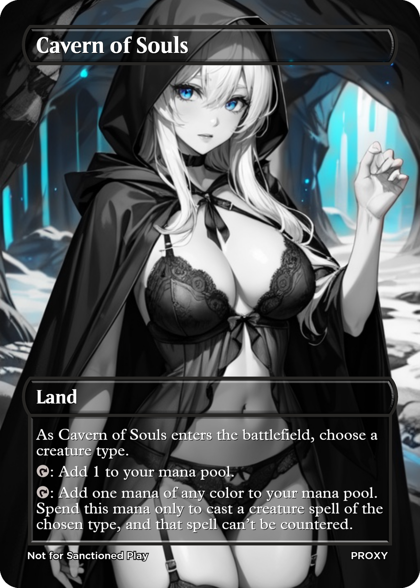 Cavern of Souls Land (Non-Creature) - MTG PROXY Anime Waifu - Mature Content