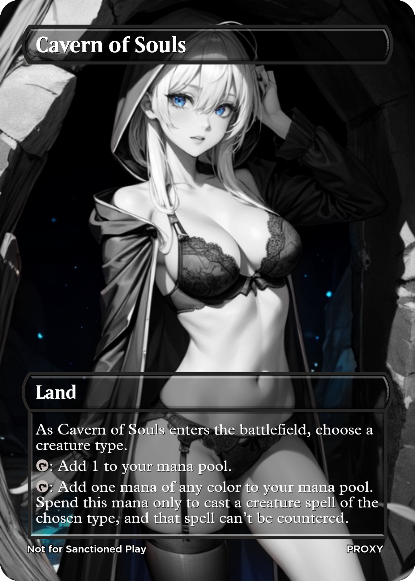 Cavern of Souls Land (Non-Creature) - MTG PROXY Anime Waifu - Mature Content