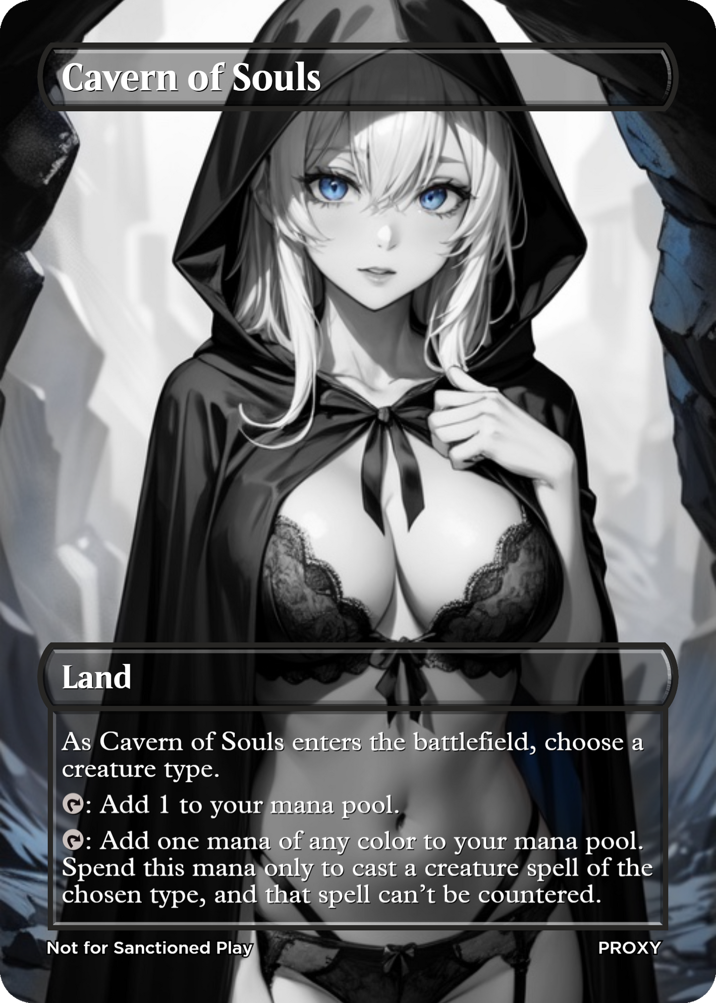 Cavern of Souls Land (Non-Creature) - MTG PROXY Anime Waifu - Mature Content