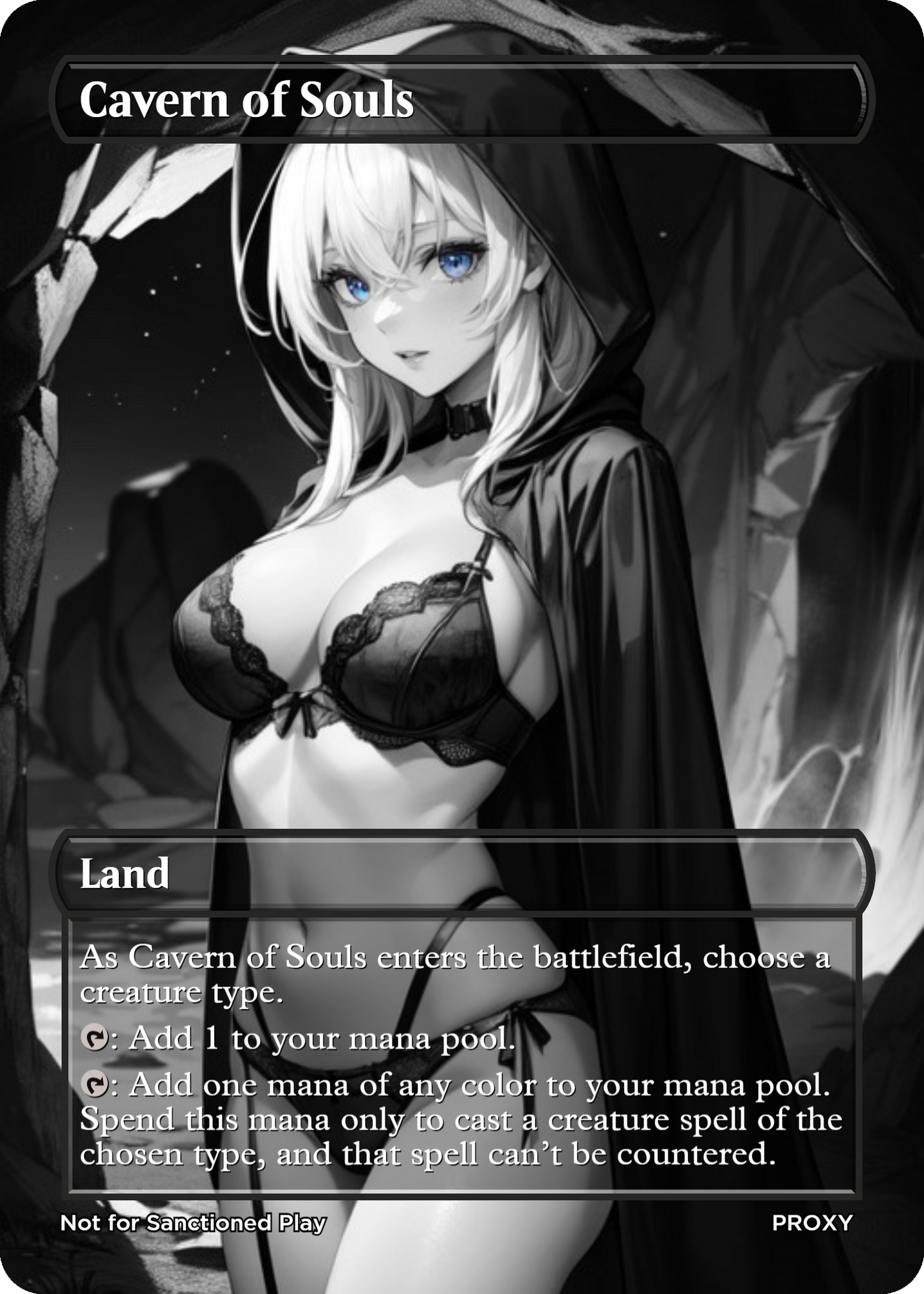 Cavern of Souls Land (Non-Creature) - MTG PROXY Anime Waifu - Mature Content