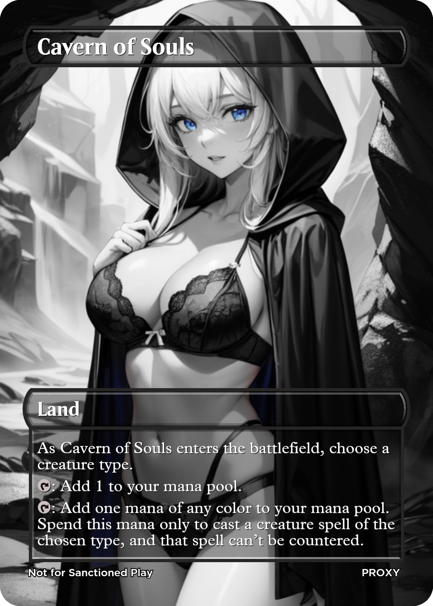Cavern of Souls Land (Non-Creature) - MTG PROXY Anime Waifu - Mature Content