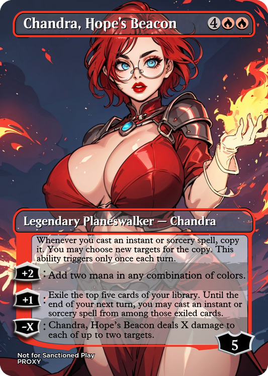 Chandra, Hope's Beacon Planeswalker - MTG PROXY Anime Waifu - Mature Content