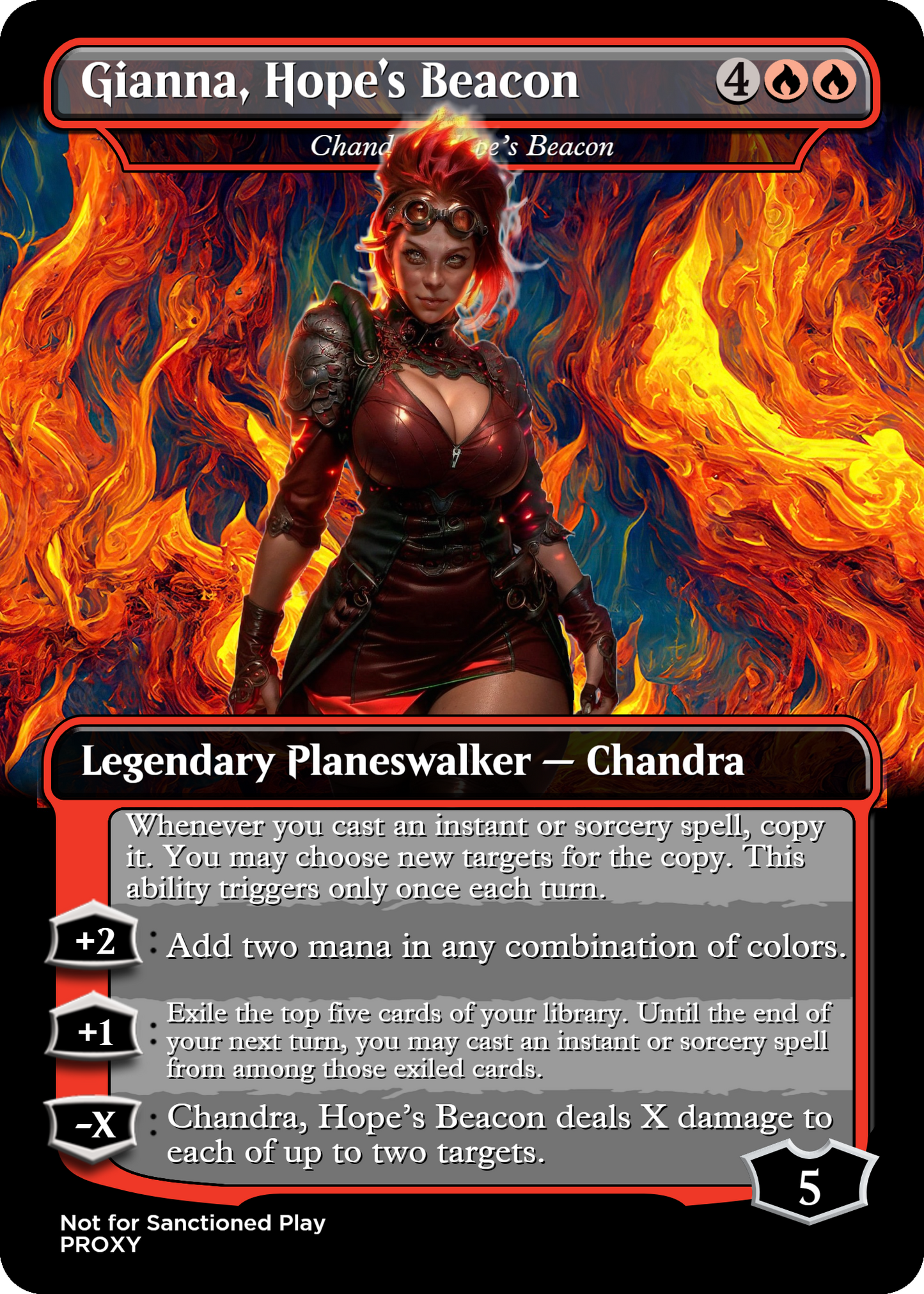 Chandra, Hope's Beacon Planeswalker - MTG PROXY Anime Waifu - Mature Content