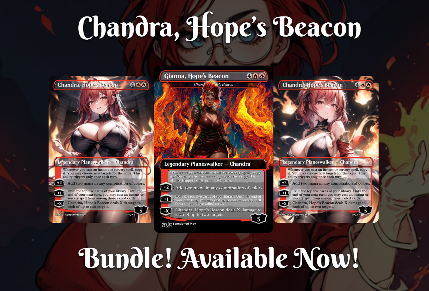 Chandra, Hope's Beacon Planeswalker - MTG PROXY Anime Waifu - Mature Content