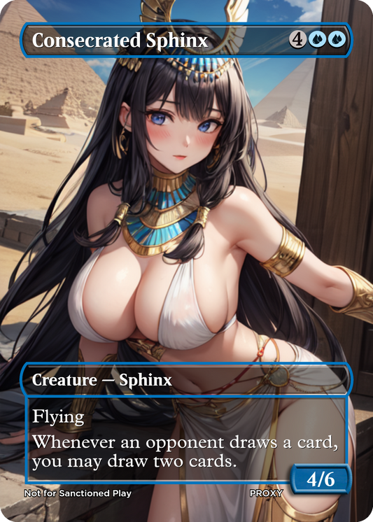 Consecrated Sphinx Creature - MTG PROXY Anime Waifu - Mature Content